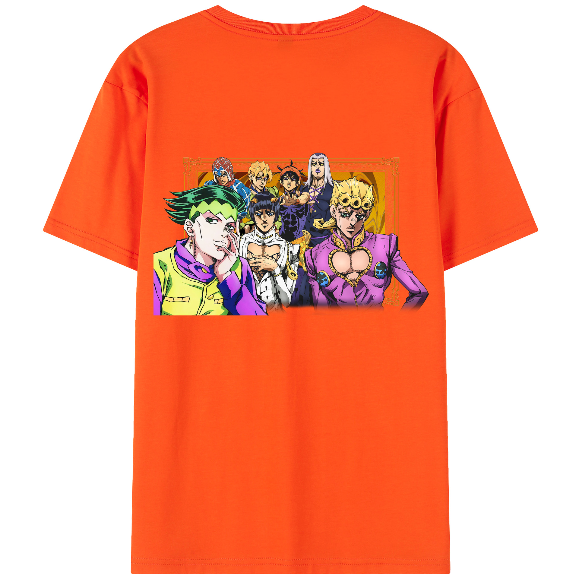 （画像用） ジョジョの奇妙な冒険 ジョルノ?ジョバァーナ JoJo's Bizarre Adventure Giorno Giovanna 綿100％半袖Tシャツ（背面プリント）