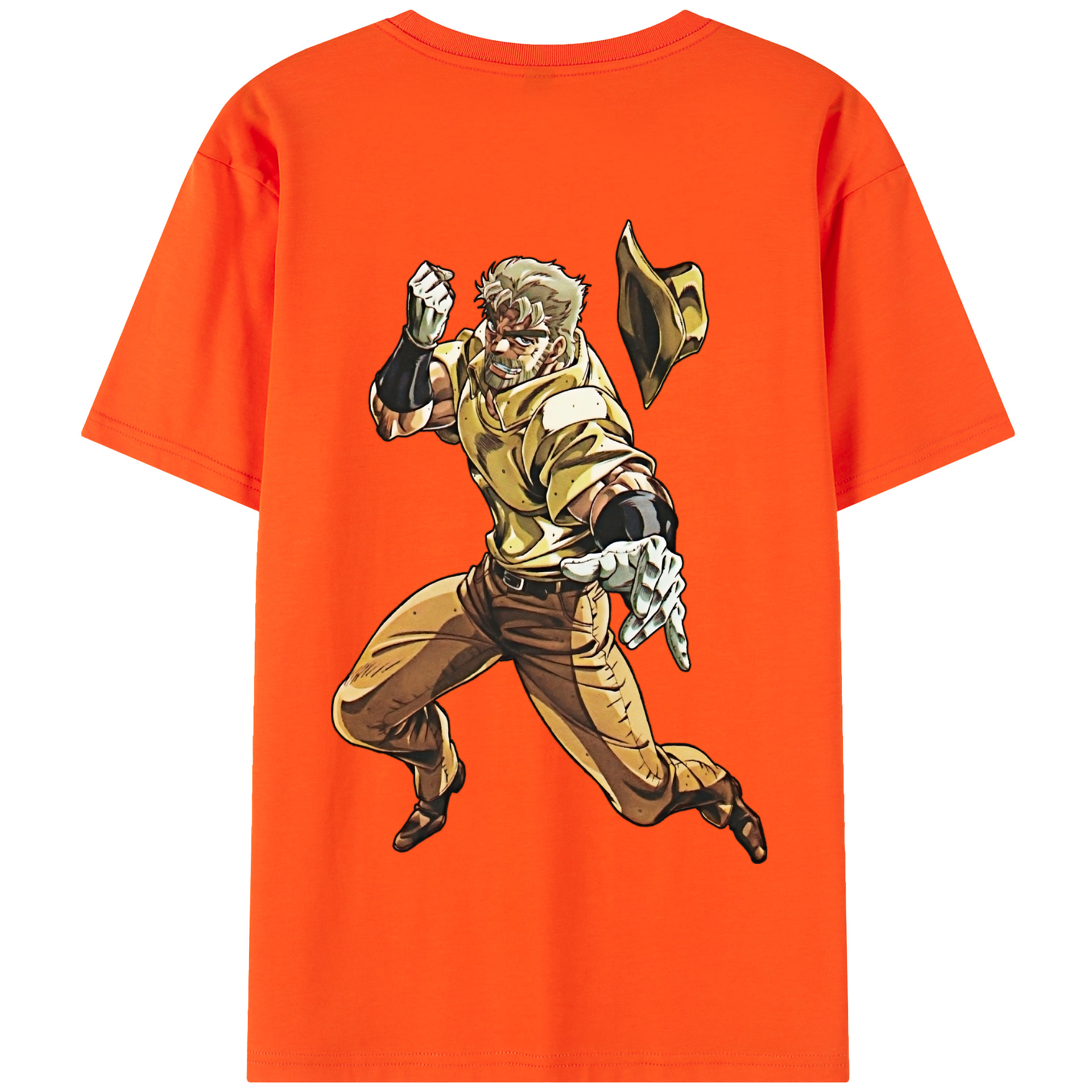 （画像用） ジョジョの奇妙な冒険 ジョセフ?ジョースター JoJo's Bizarre Adventure Joseph Joestar 綿100％半袖Tシャツ（背面プリント）