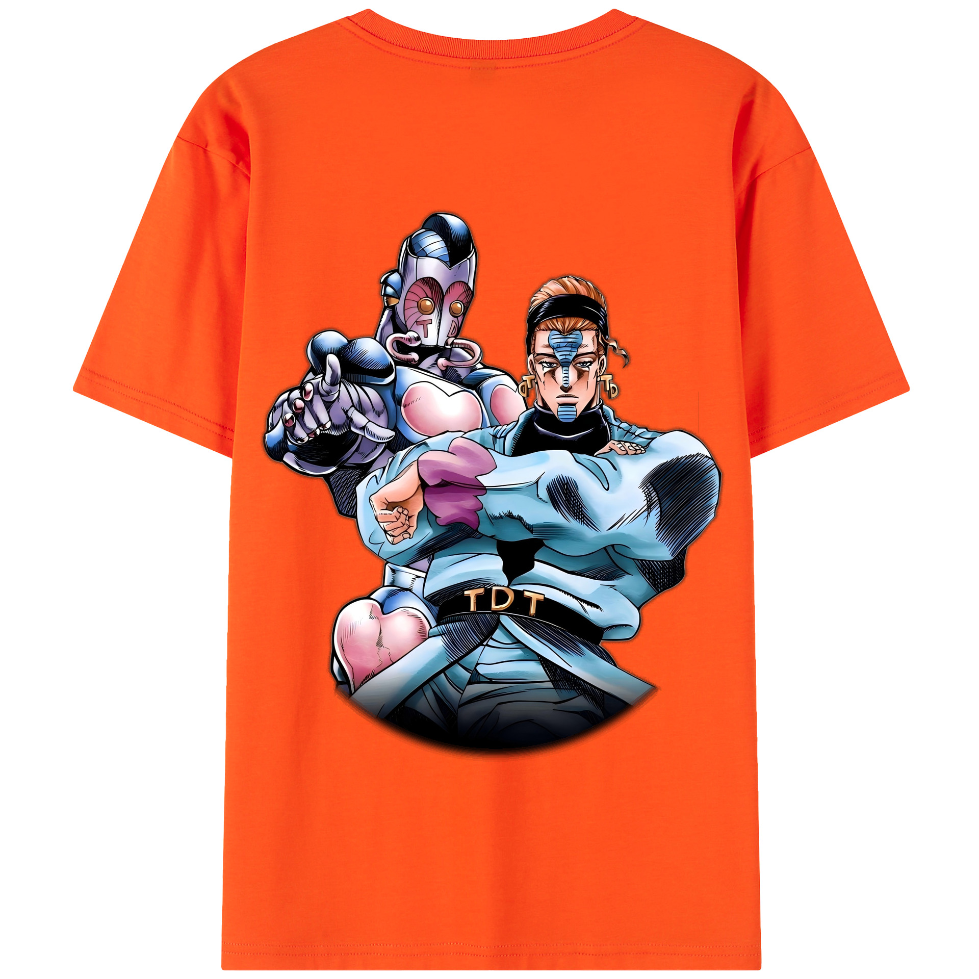 （画像用） ジョジョの奇妙な冒険 ひがしかた じょうすけ JoJo's Bizarre Adventure Higashikata Josuke 綿100％半袖Tシャツ（背面プリント）