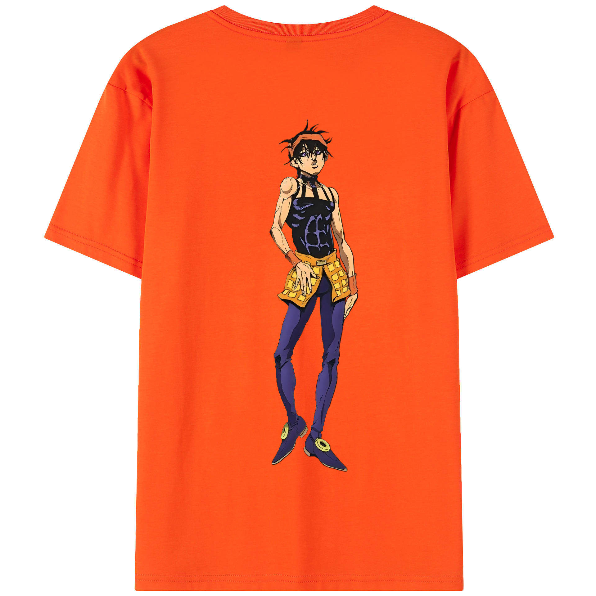 （画像用） ジョジョの奇妙な冒険 ナランチャ?ギルガ JoJo's Bizarre Adventure Narancia Ghirga 綿100％半袖Tシャツ（背面プリント）