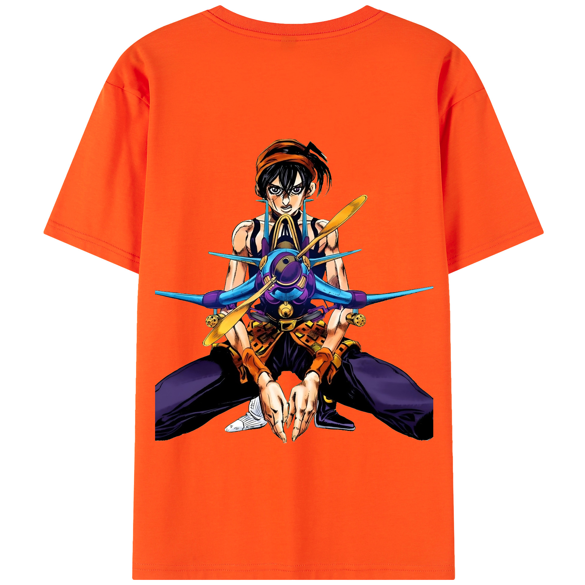 （画像用） ジョジョの奇妙な冒険 ナランチャ?ギルガ JoJo's Bizarre Adventure Narancia Ghirga 綿100％半袖Tシャツ（背面プリント）