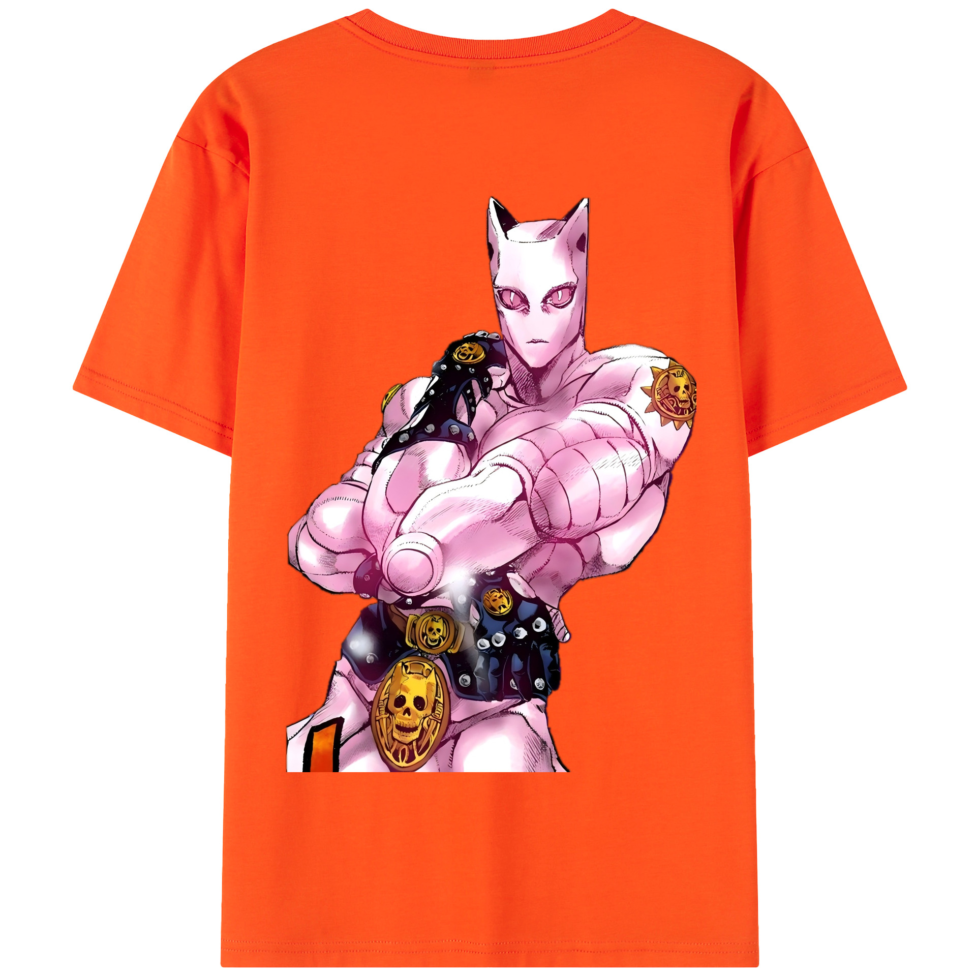 （画像用） ジョジョの奇妙な冒険 きら よしかげ JoJo's Bizarre Adventure Kira Yoshikage 綿100％半袖Tシャツ（背面プリント）