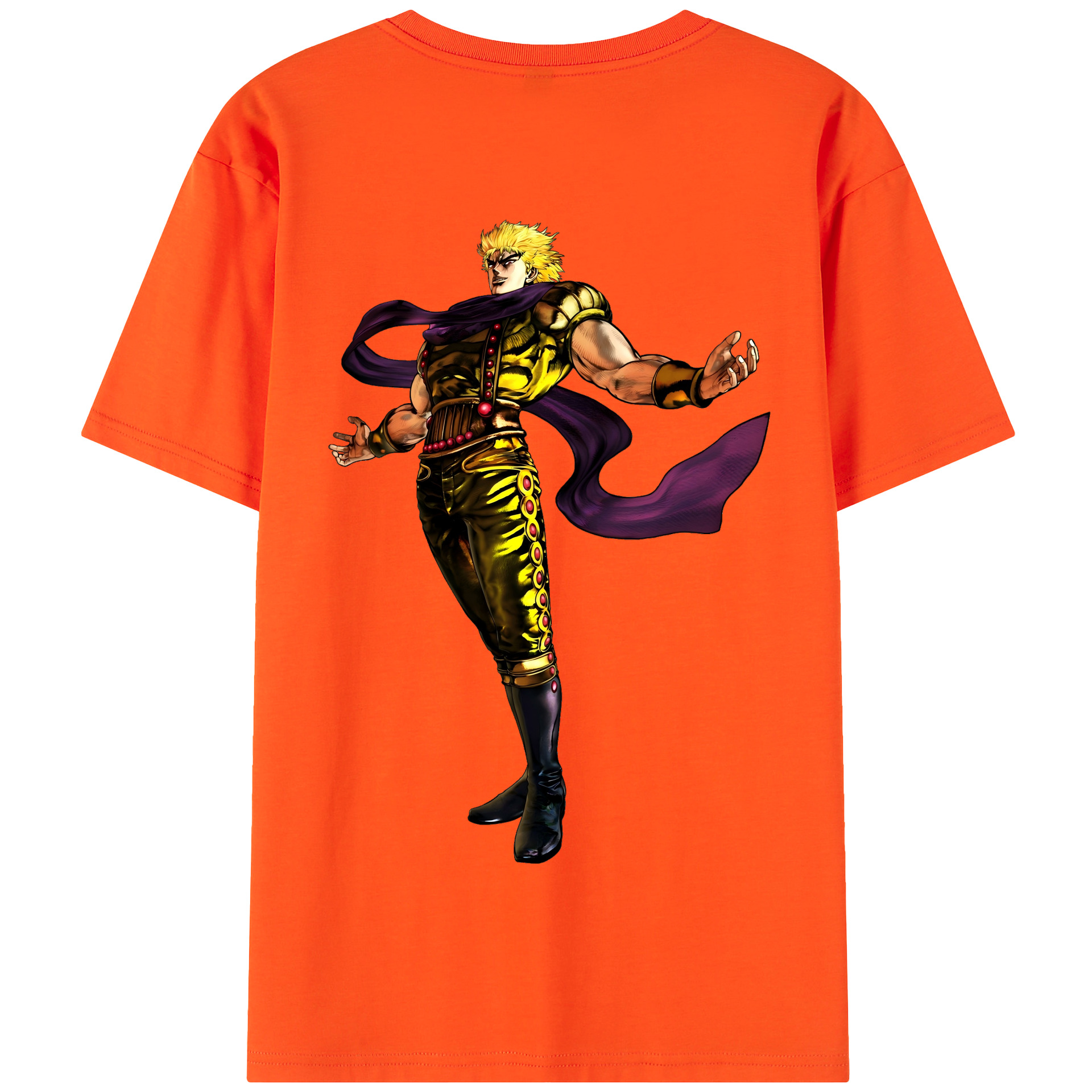 （画像用） ジョジョの奇妙な冒険 ディオ?ブランドー JoJo's Bizarre Adventure Dio Brando 綿100％半袖Tシャツ（背面プリント）