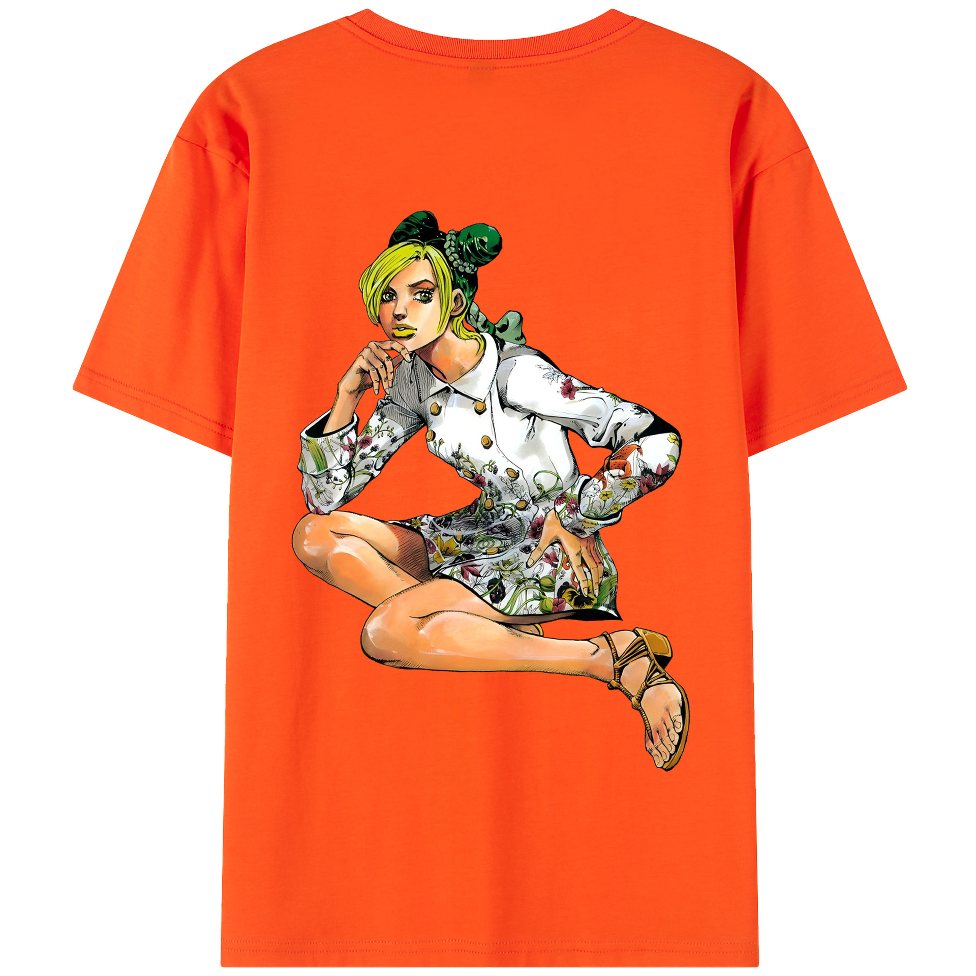 （画像用） "ジョジョの奇妙な冒険 くうじょう ジョリーン JoJo's Bizarre Adventure Jolyne Cujoh " 綿100％半袖Tシャツ（背面プリント）