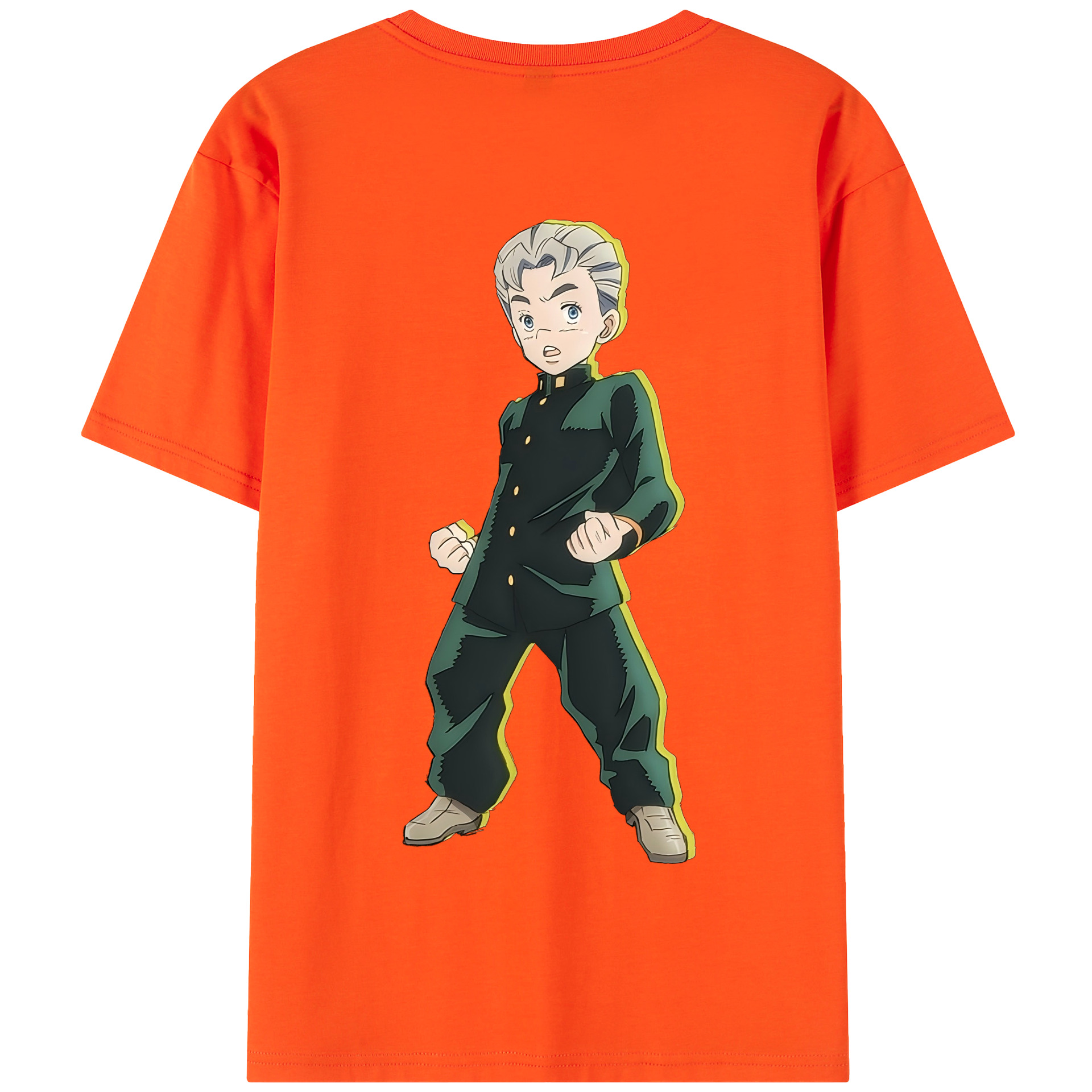 （画像用） ジョジョの奇妙な冒険 広瀨康一 JoJo's Bizarre Adventure Hirose Koichi 綿100％半袖Tシャツ（背面プリント）