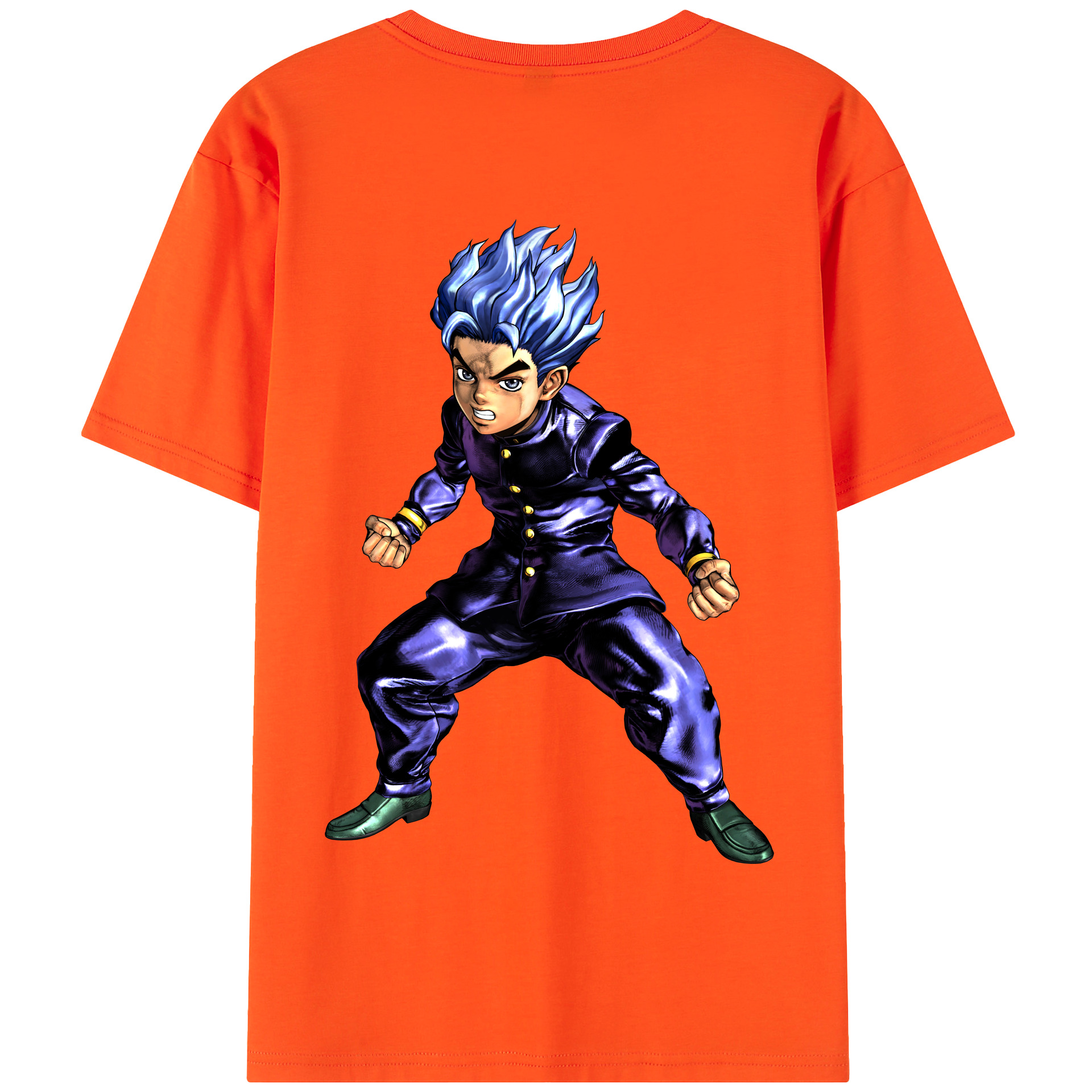 （画像用） ジョジョの奇妙な冒険 広瀨康一 JoJo's Bizarre Adventure Hirose Koichi 綿100％半袖Tシャツ（背面プリント）