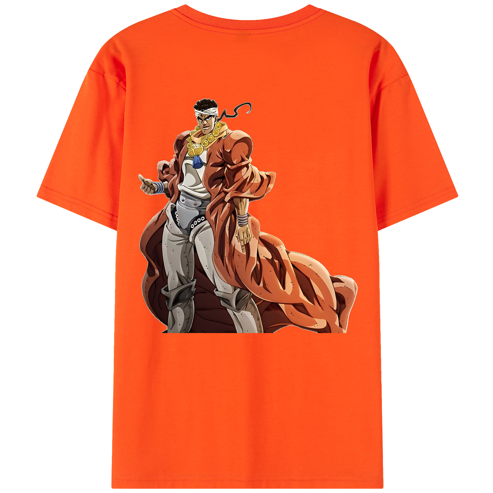 （画像用） ジョジョの奇妙な冒険 ムハンマド?アブドゥル JoJo's Bizarre Adventure Muhammad Avdol 綿100％半袖Tシャツ（背面プリント）