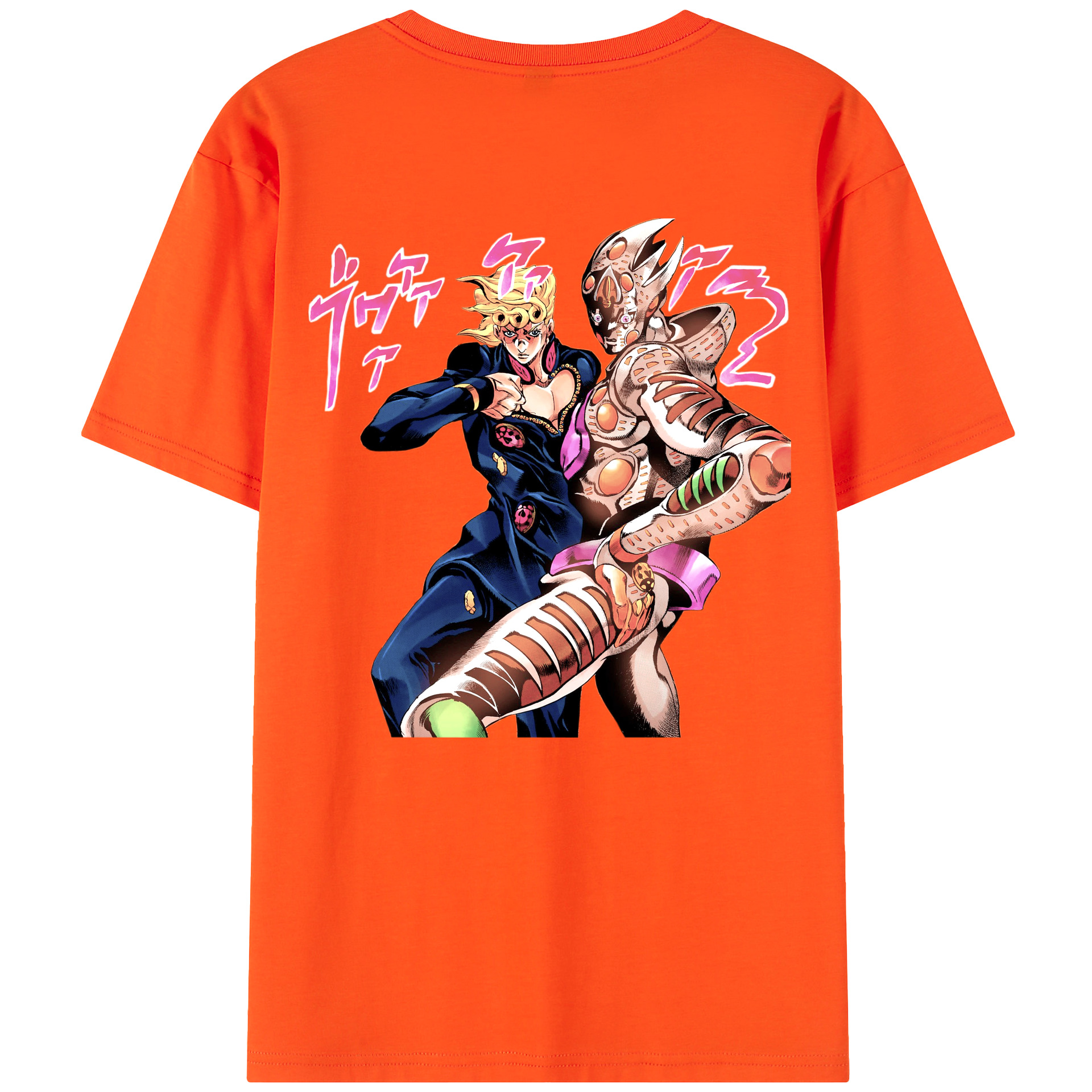 （画像用） ジョジョの奇妙な冒険 ジョルノ?ジョバァーナ JoJo's Bizarre Adventure Giorno Giovanna 綿100％半袖Tシャツ（背面プリント）