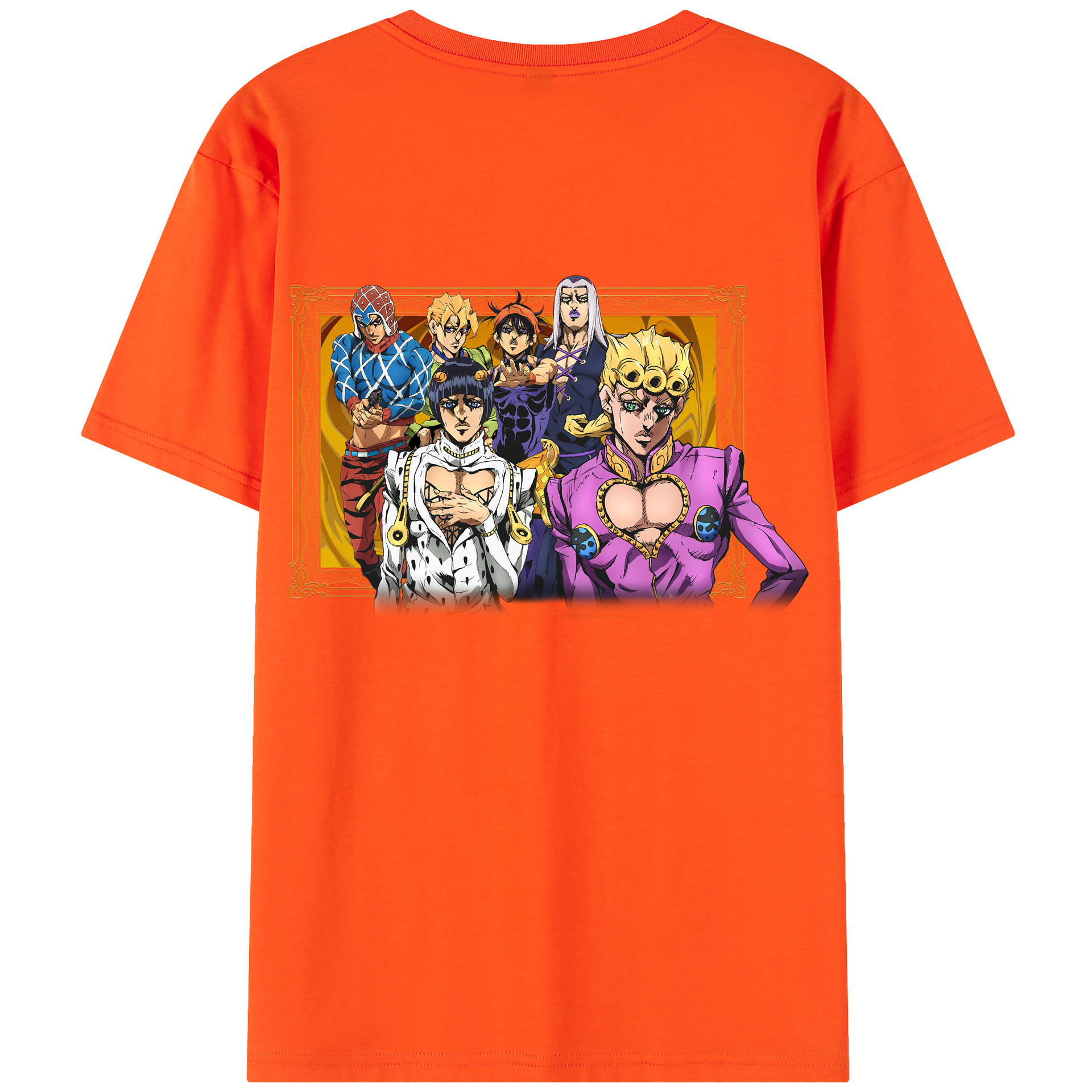 （画像用） ジョジョの奇妙な冒険 ジョルノ?ジョバァーナ JoJo's Bizarre Adventure Giorno Giovanna 綿100％半袖Tシャツ（背面プリント）