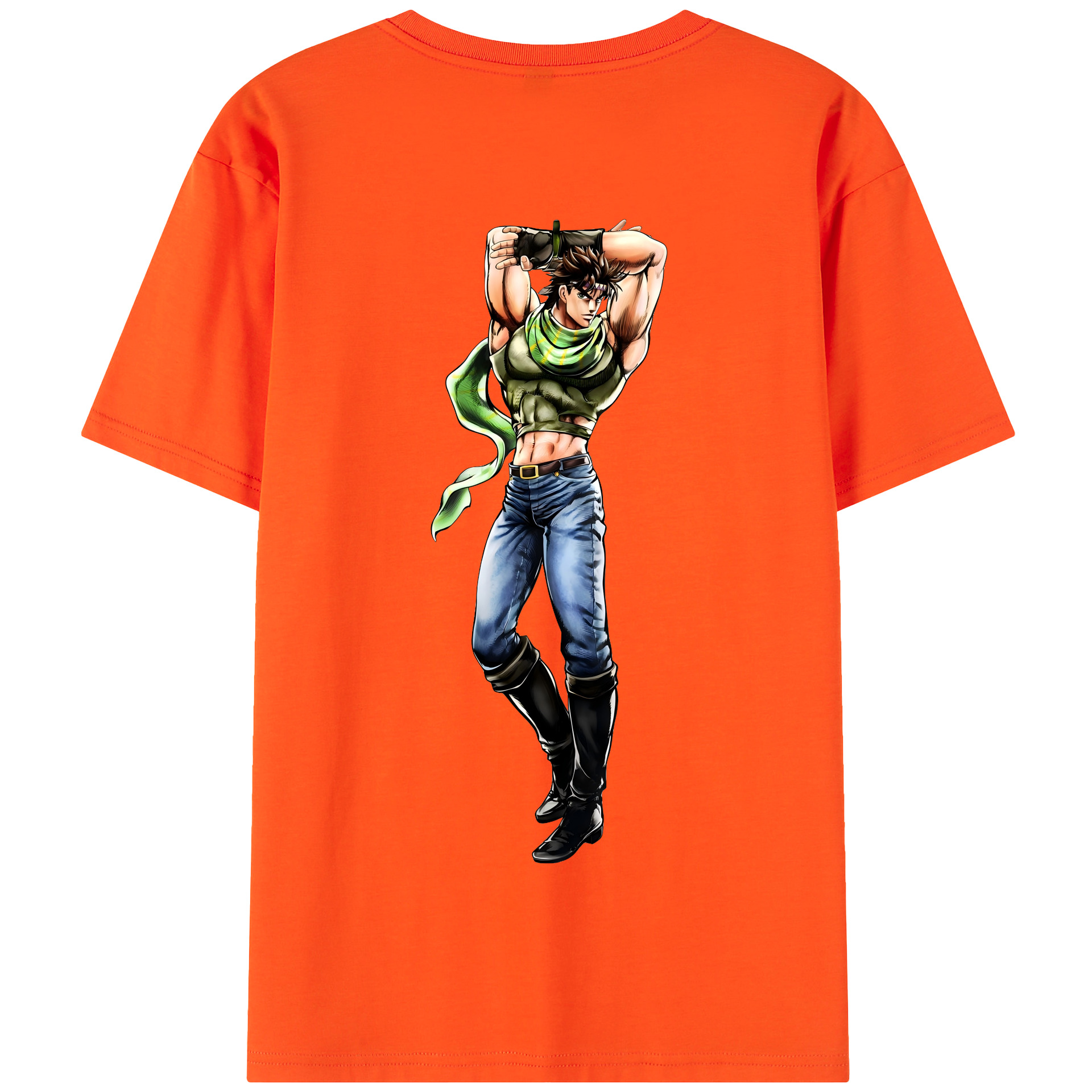 （画像用） ジョジョの奇妙な冒険 ジョセフ?ジョースター JoJo's Bizarre Adventure Joseph Joestar 綿100％半袖Tシャツ（背面プリント）