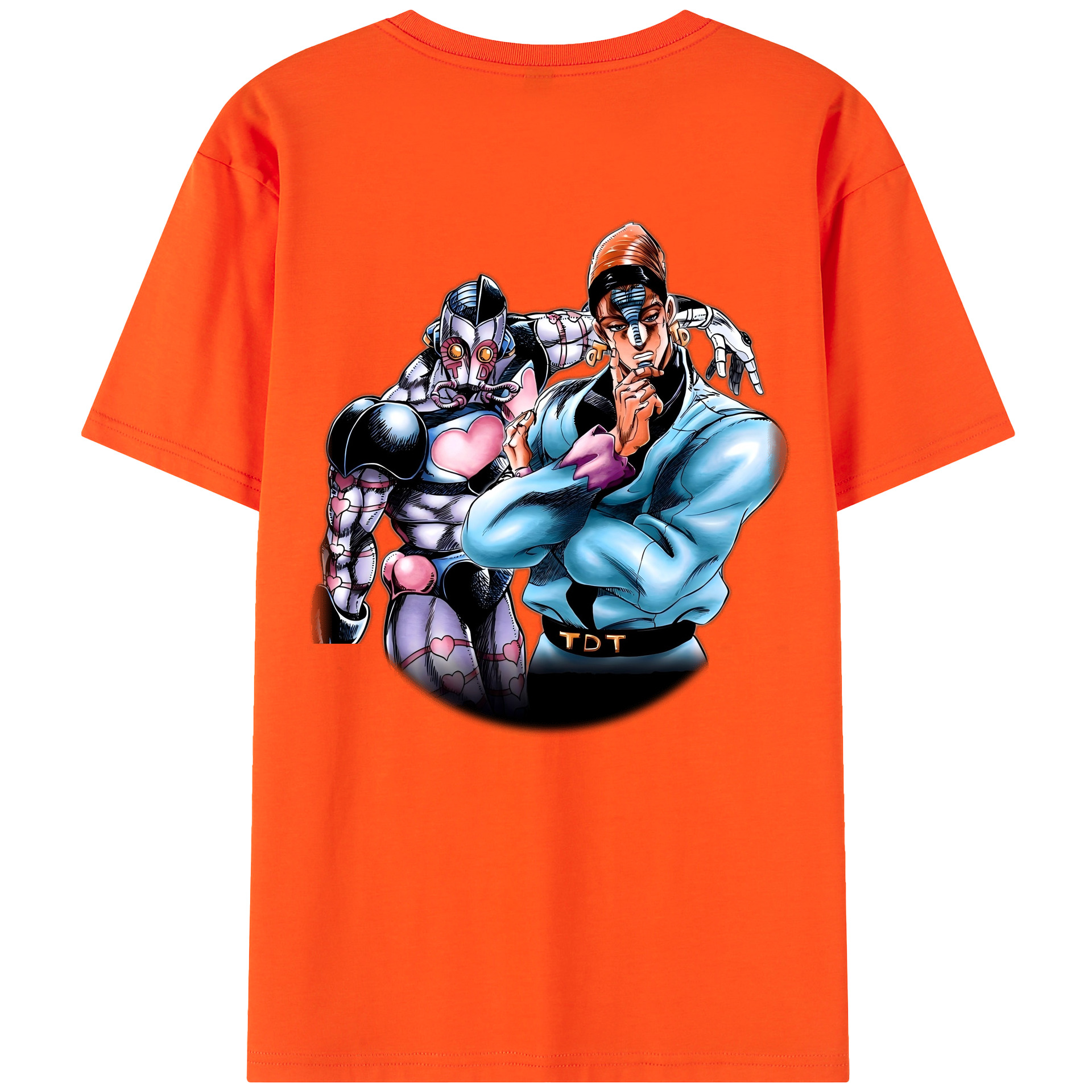 （画像用） ジョジョの奇妙な冒険 ひがしかた じょうすけ JoJo's Bizarre Adventure Higashikata Josuke 綿100％半袖Tシャツ（背面プリント）