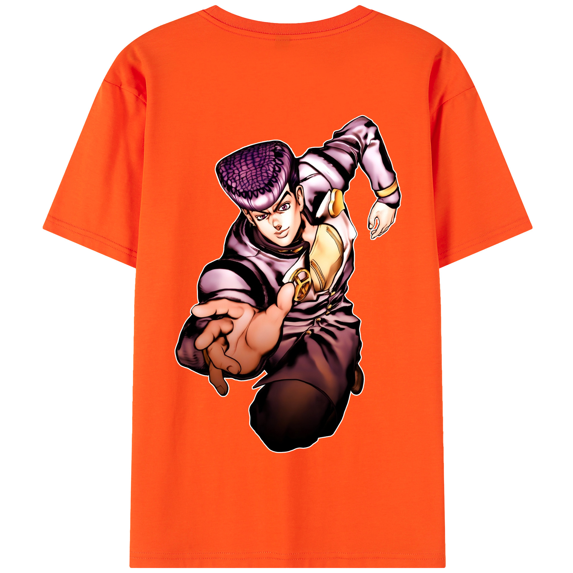 （画像用） ジョジョの奇妙な冒険 ひがしかた じょうすけ JoJo's Bizarre Adventure Higashikata Josuke 綿100％半袖Tシャツ（背面プリント）