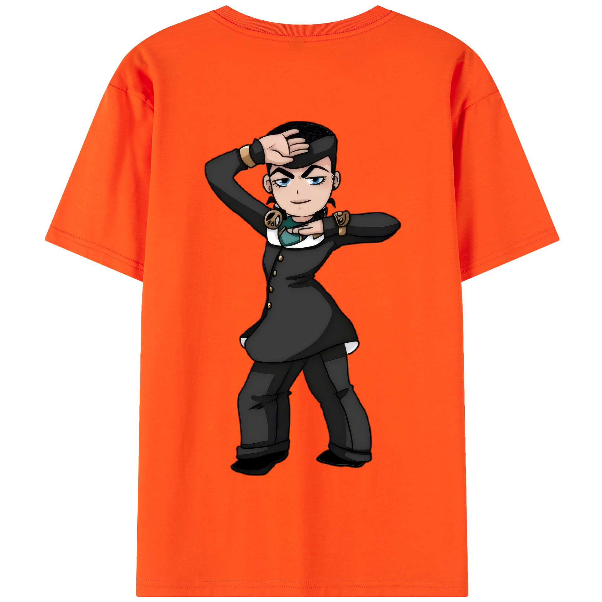 （画像用） ジョジョの奇妙な冒険 ひがしかた じょうすけ JoJo's Bizarre Adventure Higashikata Josuke 綿100％半袖Tシャツ（背面プリント）