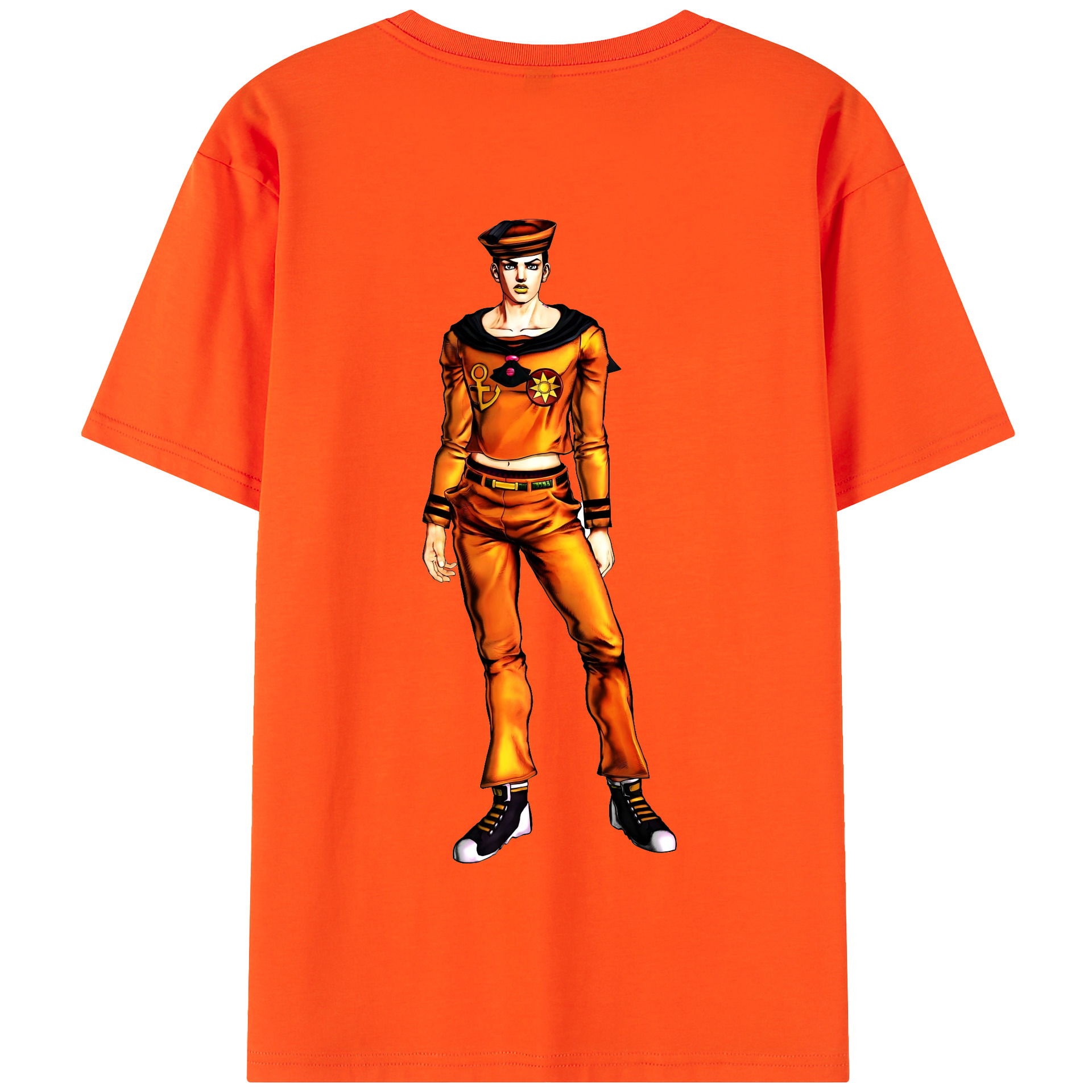 （画像用） ジョジョの奇妙な冒険 東方定助 JoJo's Bizarre Adventure Higashikata Josuke 綿100％半袖Tシャツ（背面プリント）