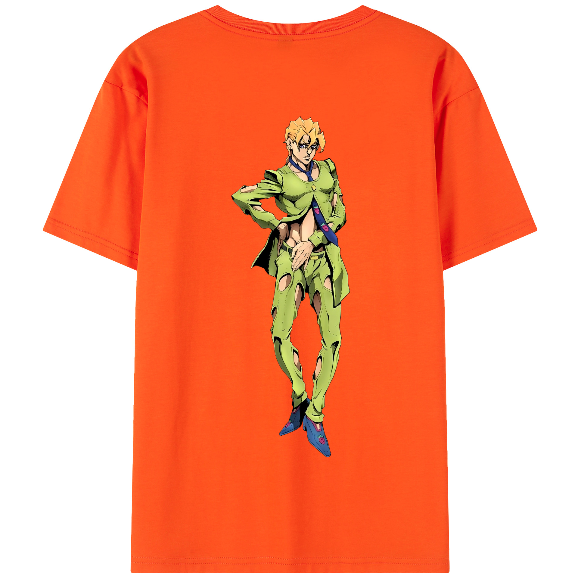 （画像用） ジョジョの奇妙な冒険 パンナコッタ?フー JoJo's Bizarre Adventure Pannacotta Fugo 綿100％半袖Tシャツ（背面プリント）