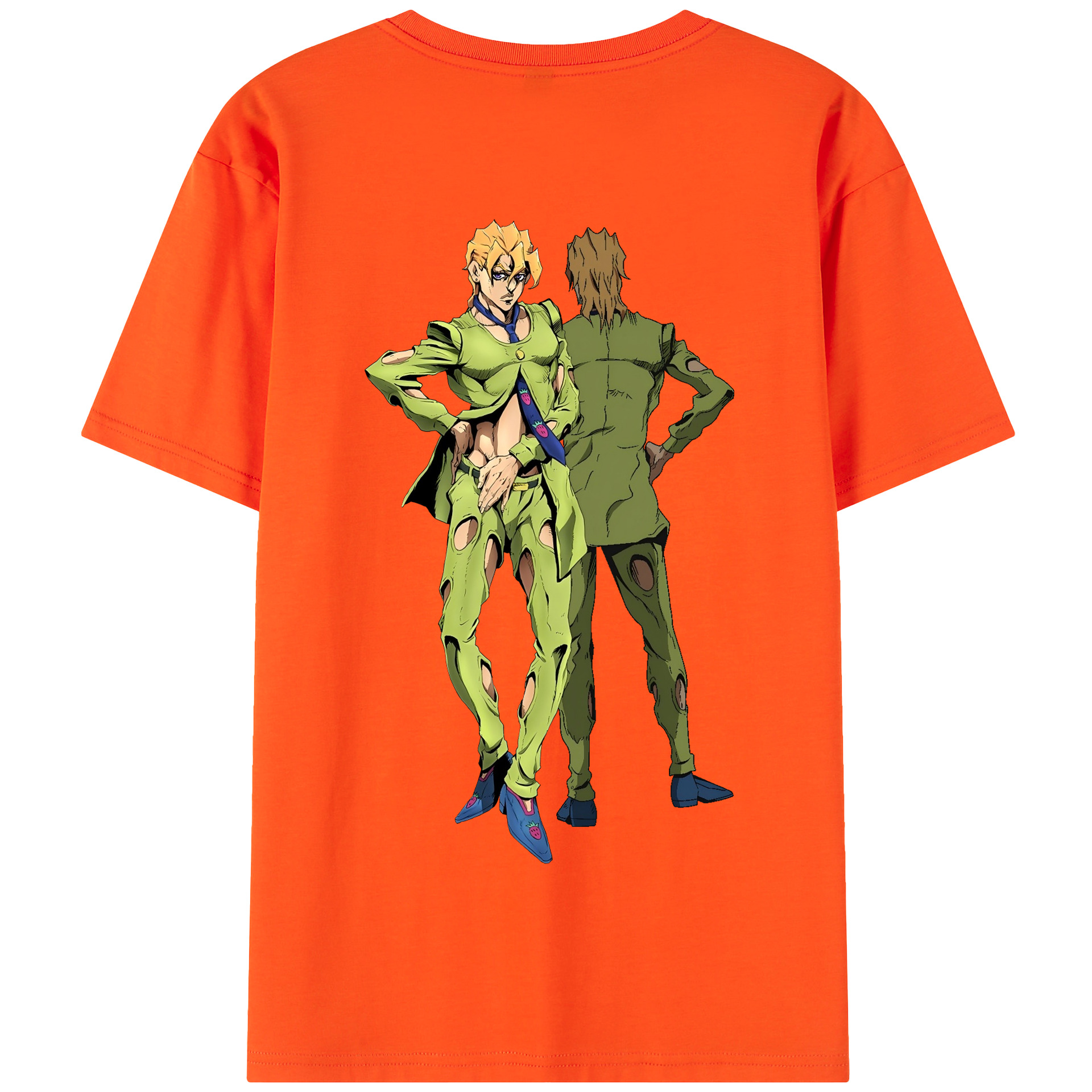 （画像用） ジョジョの奇妙な冒険 パンナコッタ?フー JoJo's Bizarre Adventure Pannacotta Fugo 綿100％半袖Tシャツ（背面プリント）