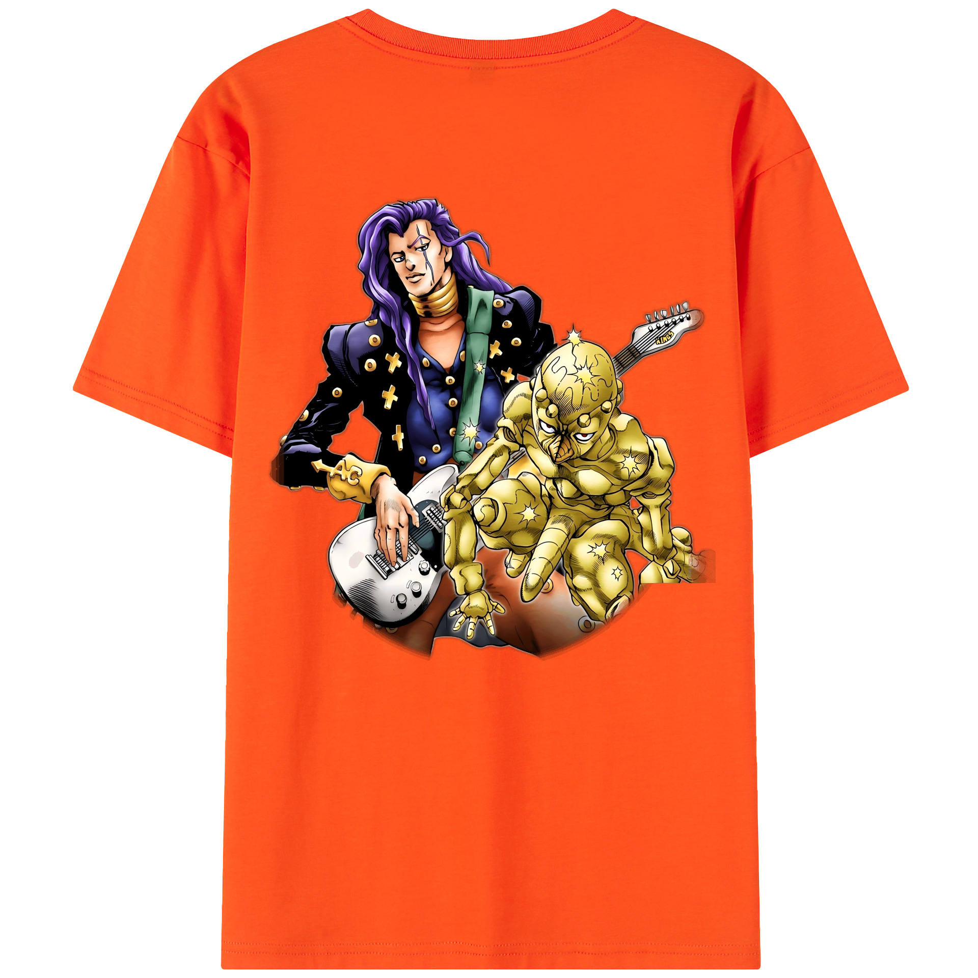 （画像用） ジョジョの奇妙な冒険 おといし あきら JoJo's Bizarre Adventure Akira Otoishi 綿100％半袖Tシャツ（背面プリント）