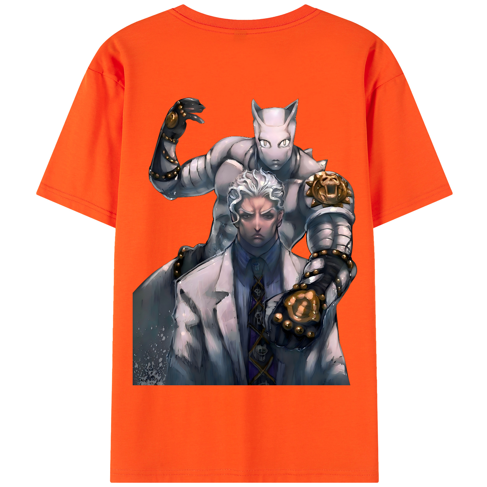 （画像用） ジョジョの奇妙な冒険 きら よしかげ JoJo's Bizarre Adventure Kira Yoshikage 綿100％半袖Tシャツ（背面プリント）