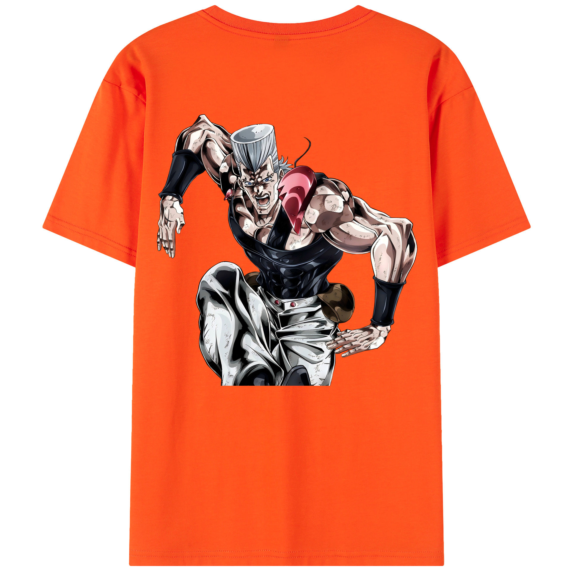 （画像用） ジョジョの奇妙な冒険 ジャン＝ピエール?ポルナレフ JoJo's Bizarre Adventure Jan Pierre Polnareff 綿100％半袖Tシャツ（背面プリント）