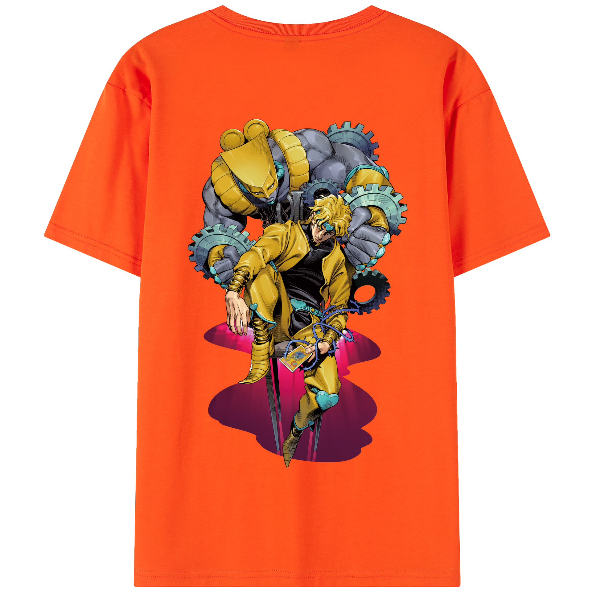 （画像用） ジョジョの奇妙な冒険 ディオ?ブランドー JoJo's Bizarre Adventure Dio Brando 綿100％半袖Tシャツ（背面プリント）