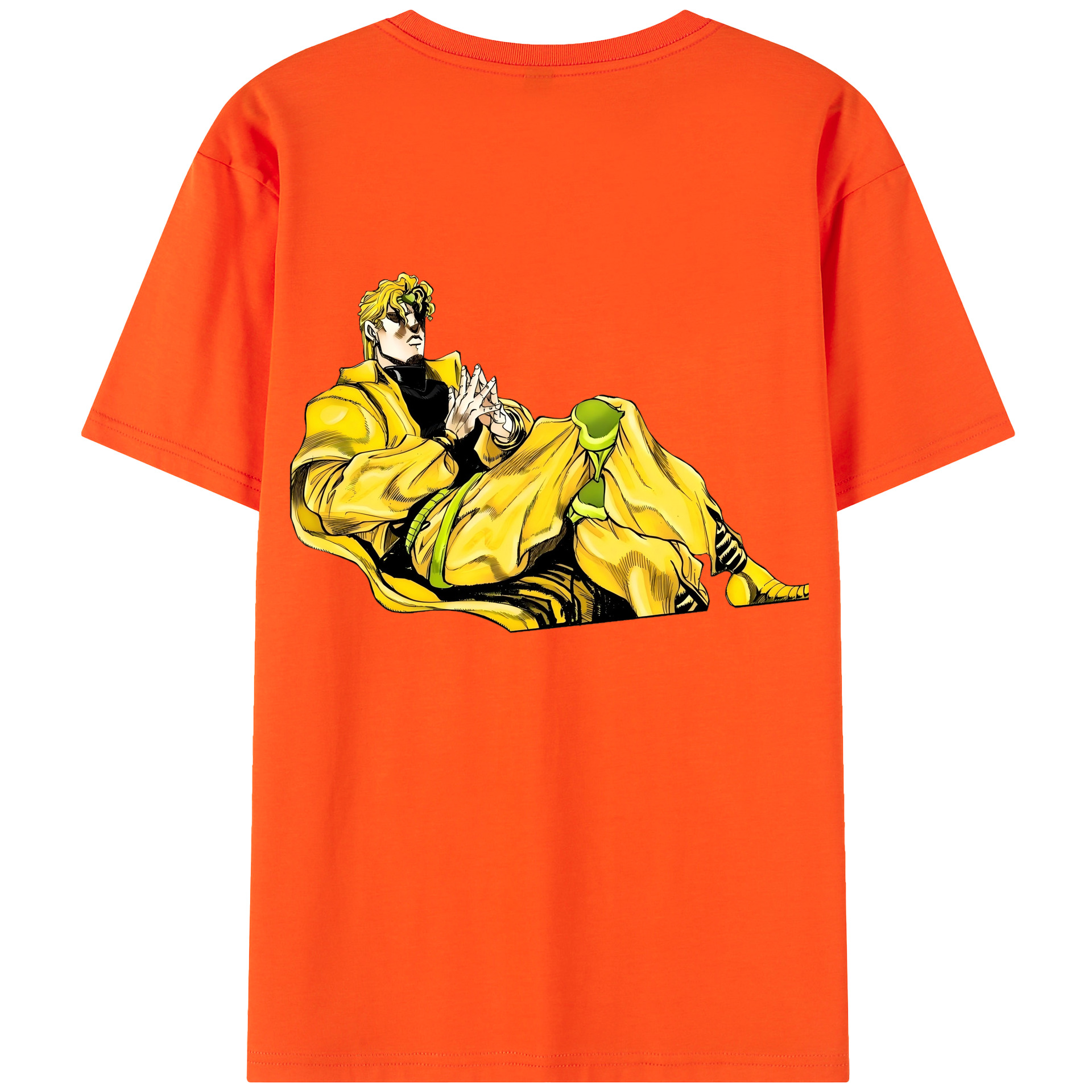 （画像用） ジョジョの奇妙な冒険 ディオ?ブランドー JoJo's Bizarre Adventure Dio Brando 綿100％半袖Tシャツ（背面プリント）