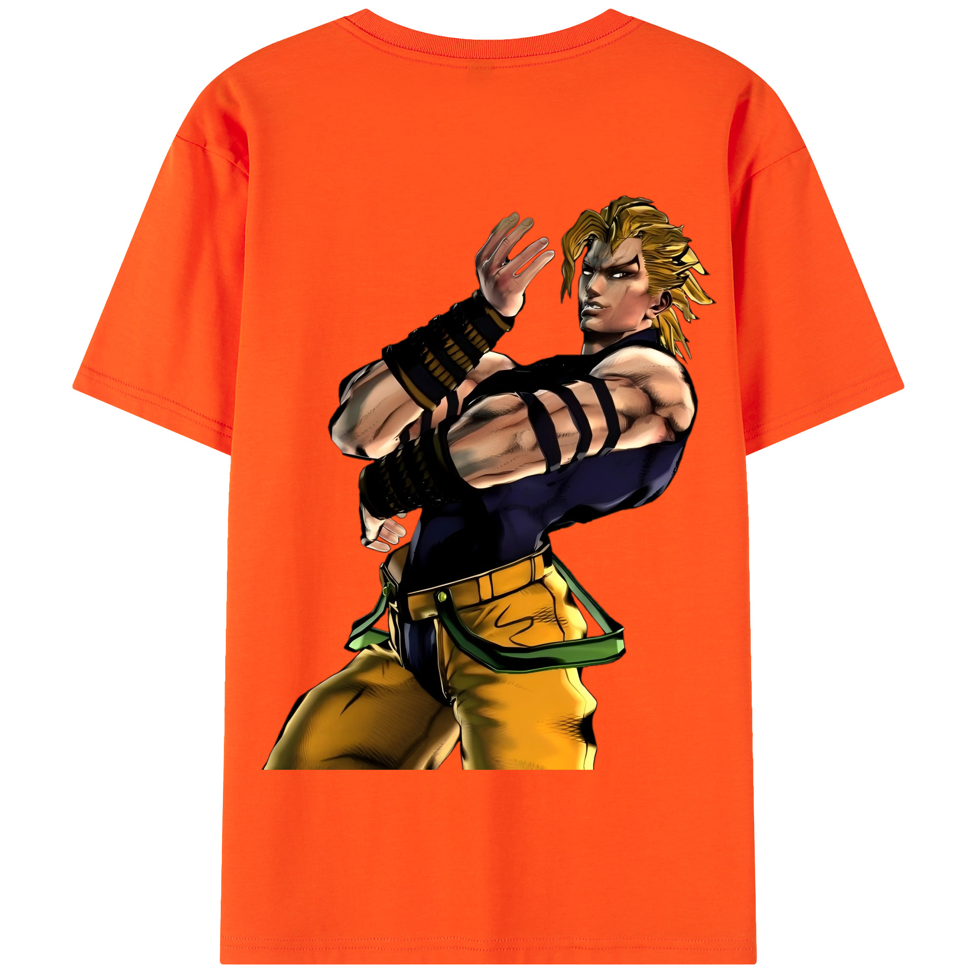 （画像用） ジョジョの奇妙な冒険 ディオ?ブランドー JoJo's Bizarre Adventure Dio Brando 綿100％半袖Tシャツ（背面プリント）