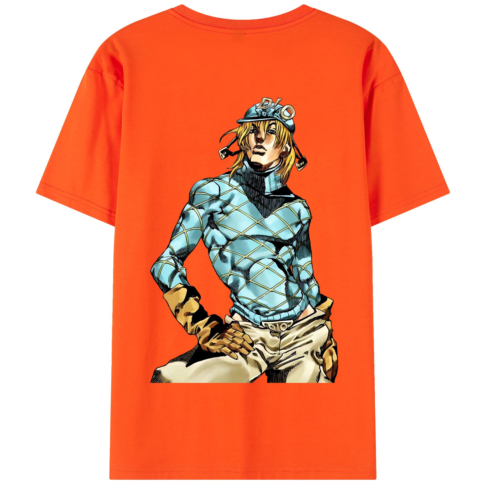 （画像用） ジョジョの奇妙な冒険 ディオ?ブランドー JoJo's Bizarre Adventure Dio Brando 綿100％半袖Tシャツ（背面プリント）