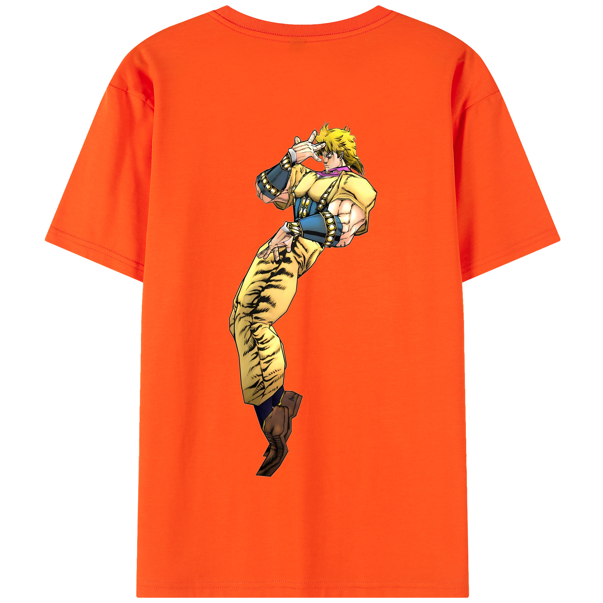 （画像用） ジョジョの奇妙な冒険 ディオ?ブランドー JoJo's Bizarre Adventure Dio Brando 綿100％半袖Tシャツ（背面プリント）