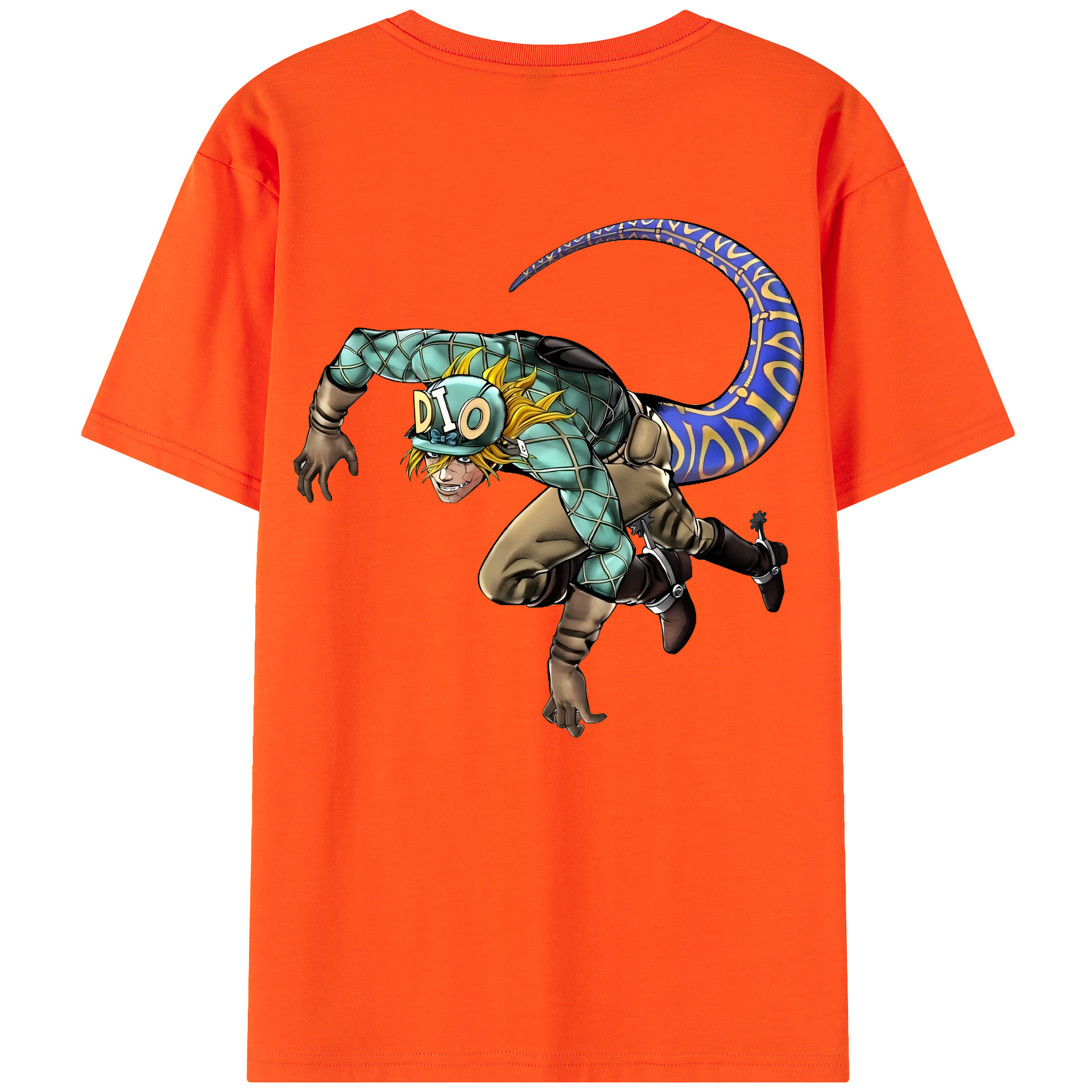（画像用） ジョジョの奇妙な冒険 ディオ?ブランドー JoJo's Bizarre Adventure Dio Brando 綿100％半袖Tシャツ（背面プリント）