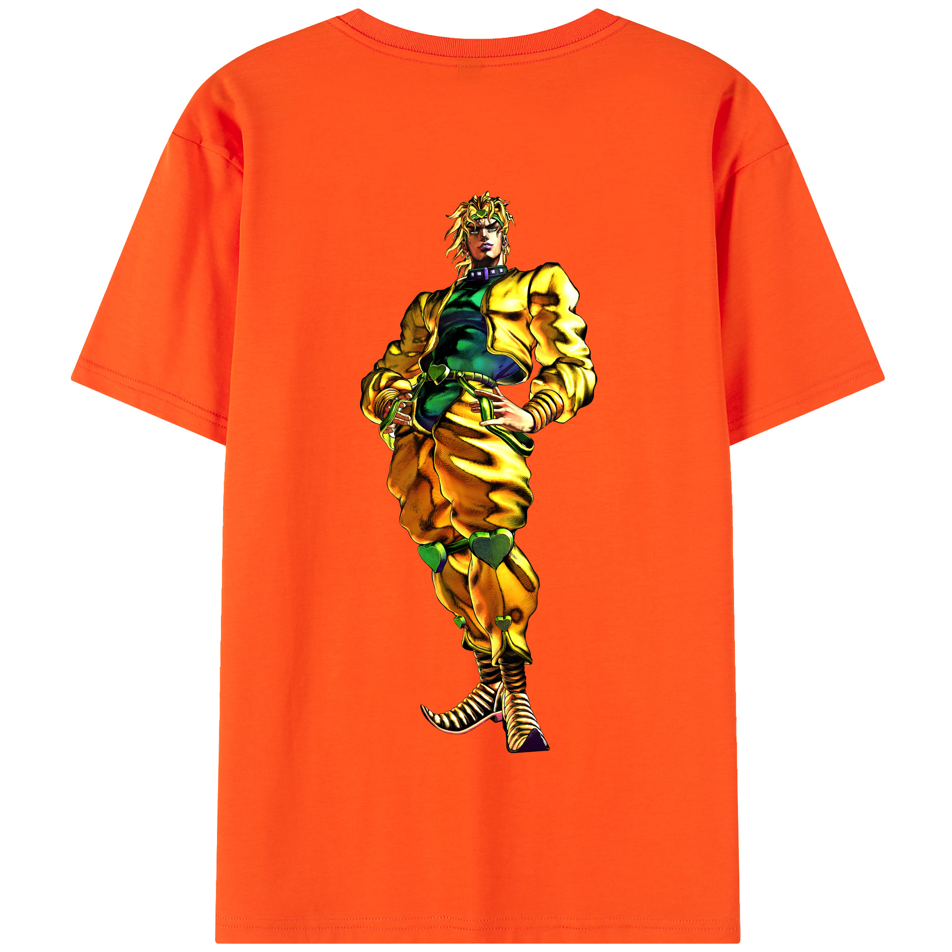 （画像用） ジョジョの奇妙な冒険 ディオ?ブランドー JoJo's Bizarre Adventure Dio Brando 綿100％半袖Tシャツ（背面プリント）