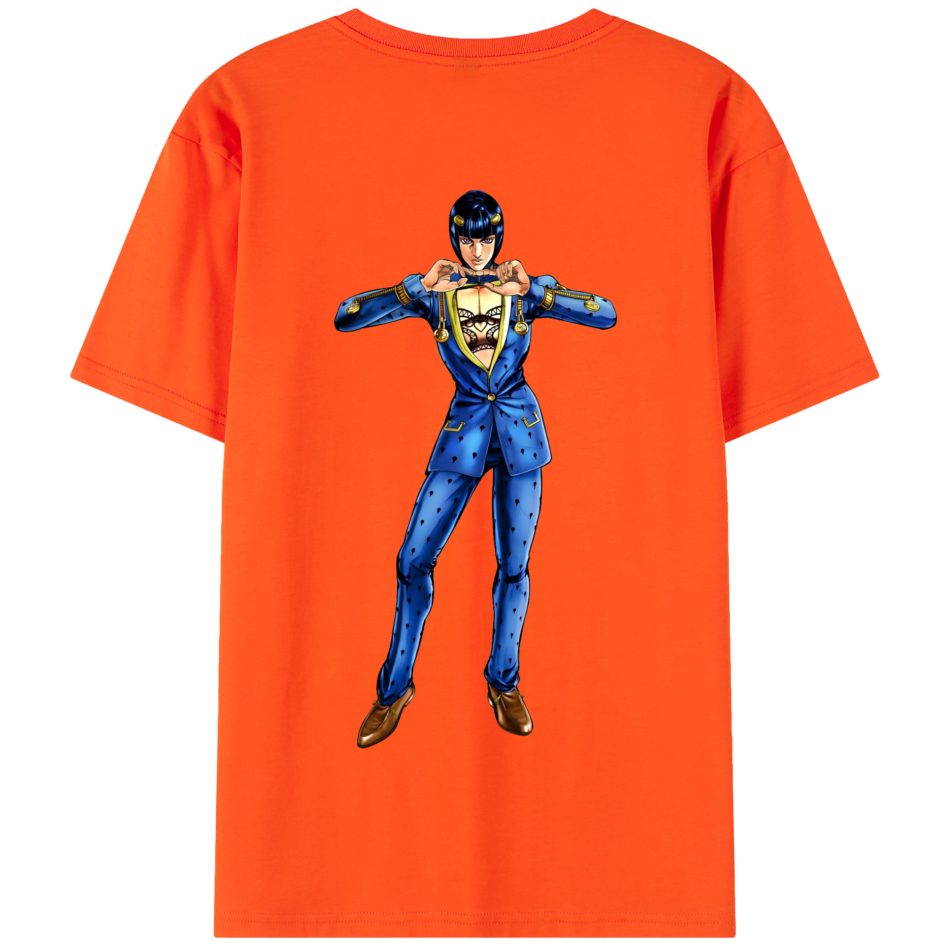 （画像用） ジョジョの奇妙な冒険 ブローノ?ブチャラティ JoJo's Bizarre Adventure Bruno Bucciarati 綿100％半袖Tシャツ（背面プリント）
