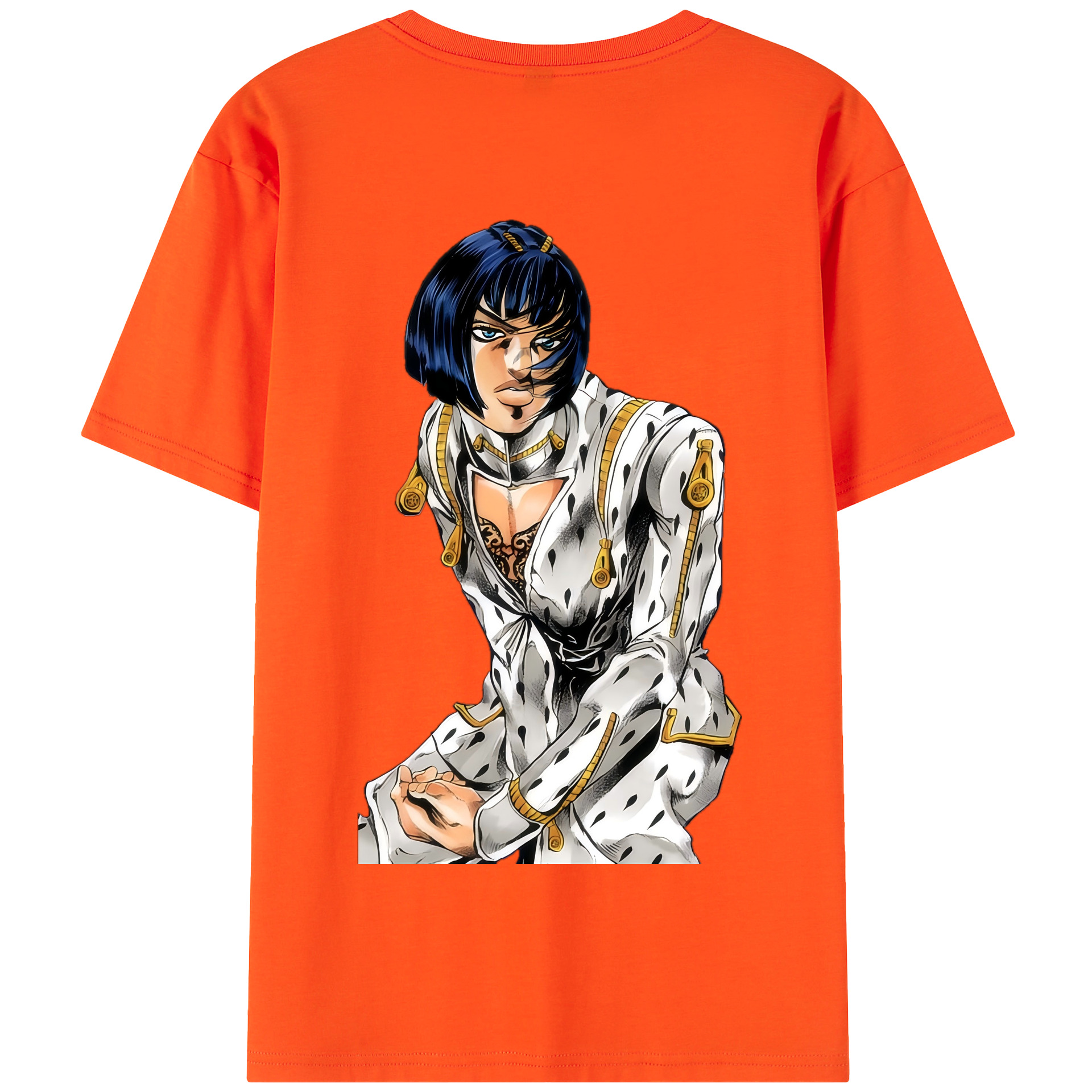 （画像用） ジョジョの奇妙な冒険 ブローノ?ブチャラティ JoJo's Bizarre Adventure Bruno Bucciarati 綿100％半袖Tシャツ（背面プリント）