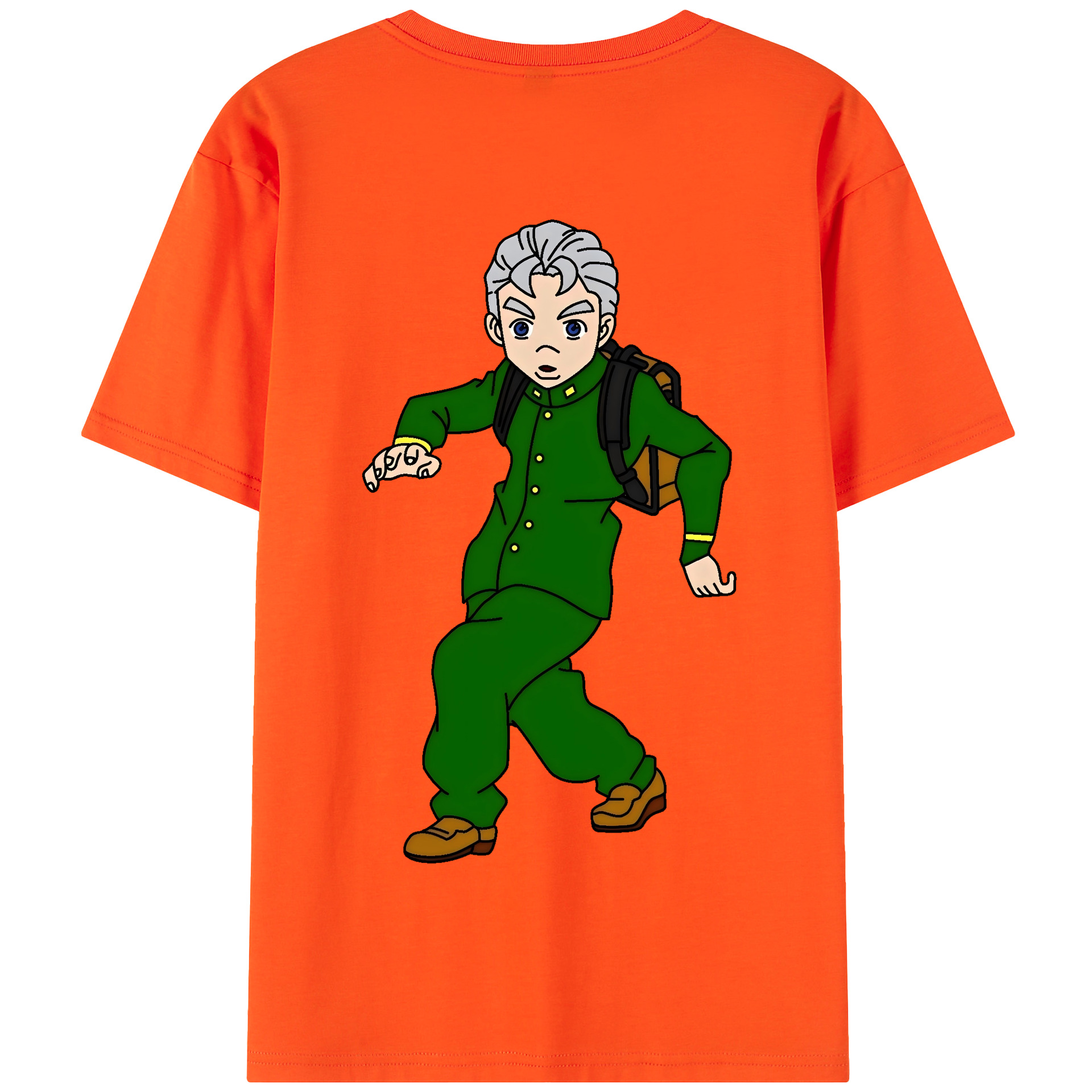 （画像用） ジョジョの奇妙な冒険 広瀨康一 JoJo's Bizarre Adventure Hirose Koichi 綿100％半袖Tシャツ（背面プリント）