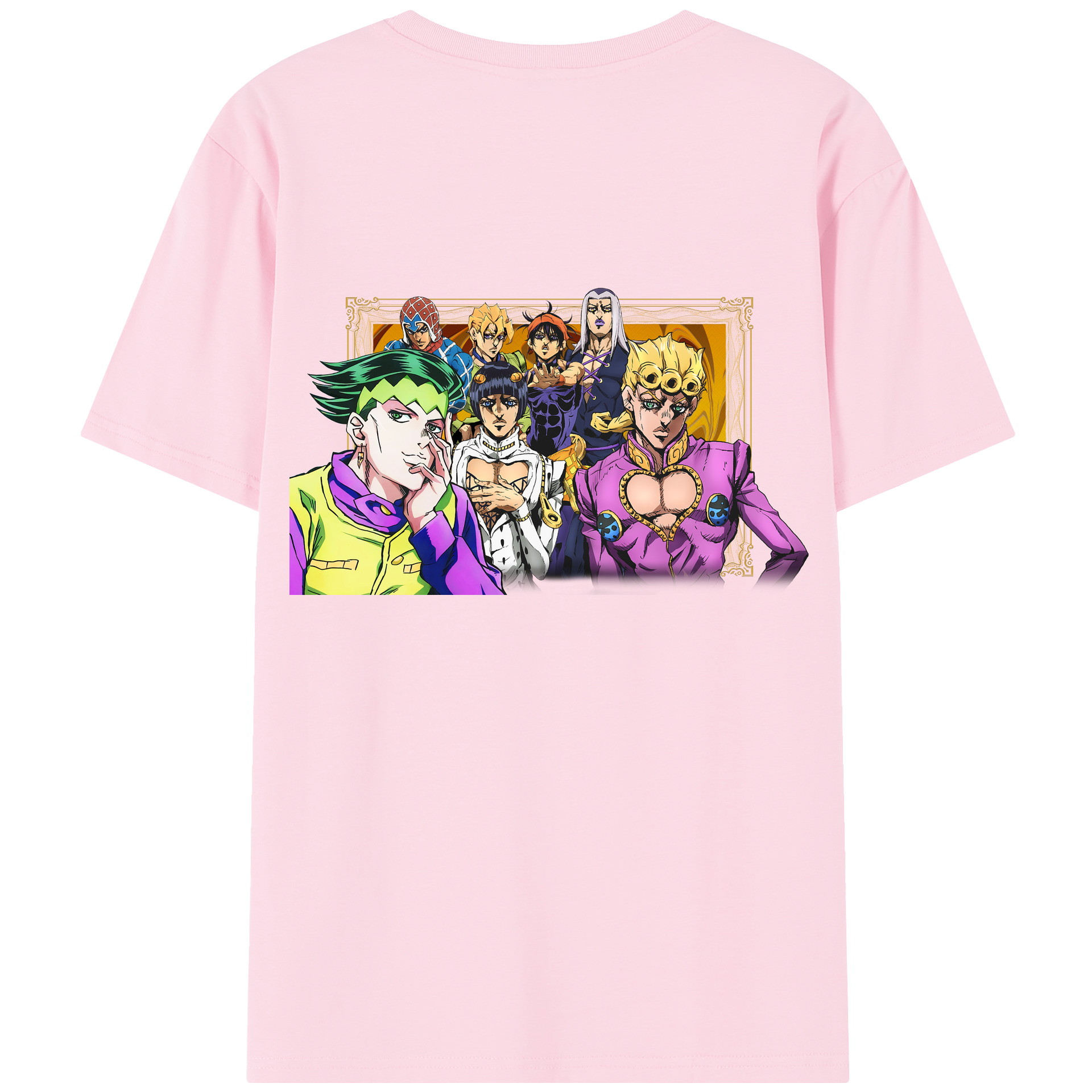 （画像用） ジョジョの奇妙な冒険 ジョルノ?ジョバァーナ JoJo's Bizarre Adventure Giorno Giovanna 綿100％半袖Tシャツ（背面プリント）