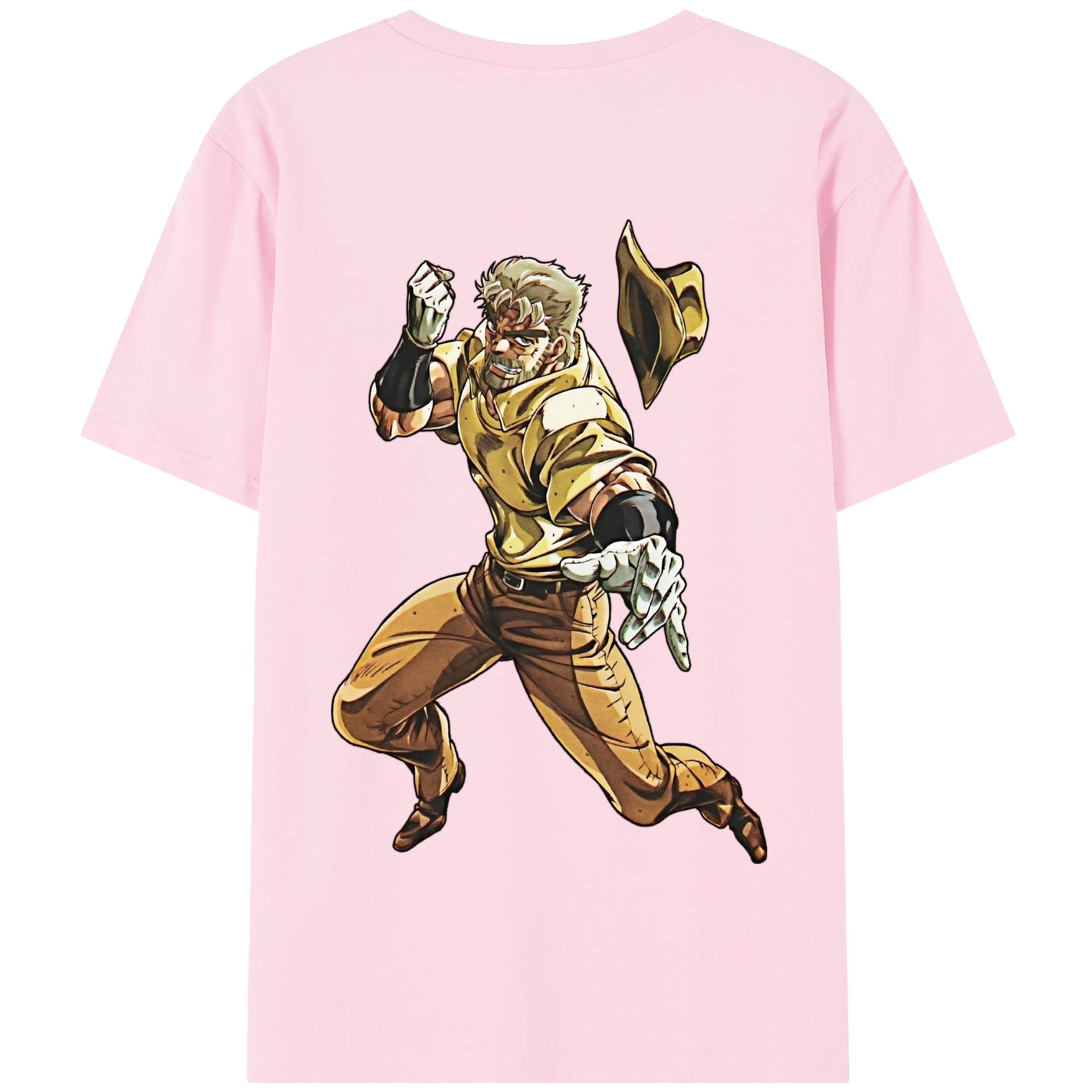（画像用） ジョジョの奇妙な冒険 ジョセフ?ジョースター JoJo's Bizarre Adventure Joseph Joestar 綿100％半袖Tシャツ（背面プリント）