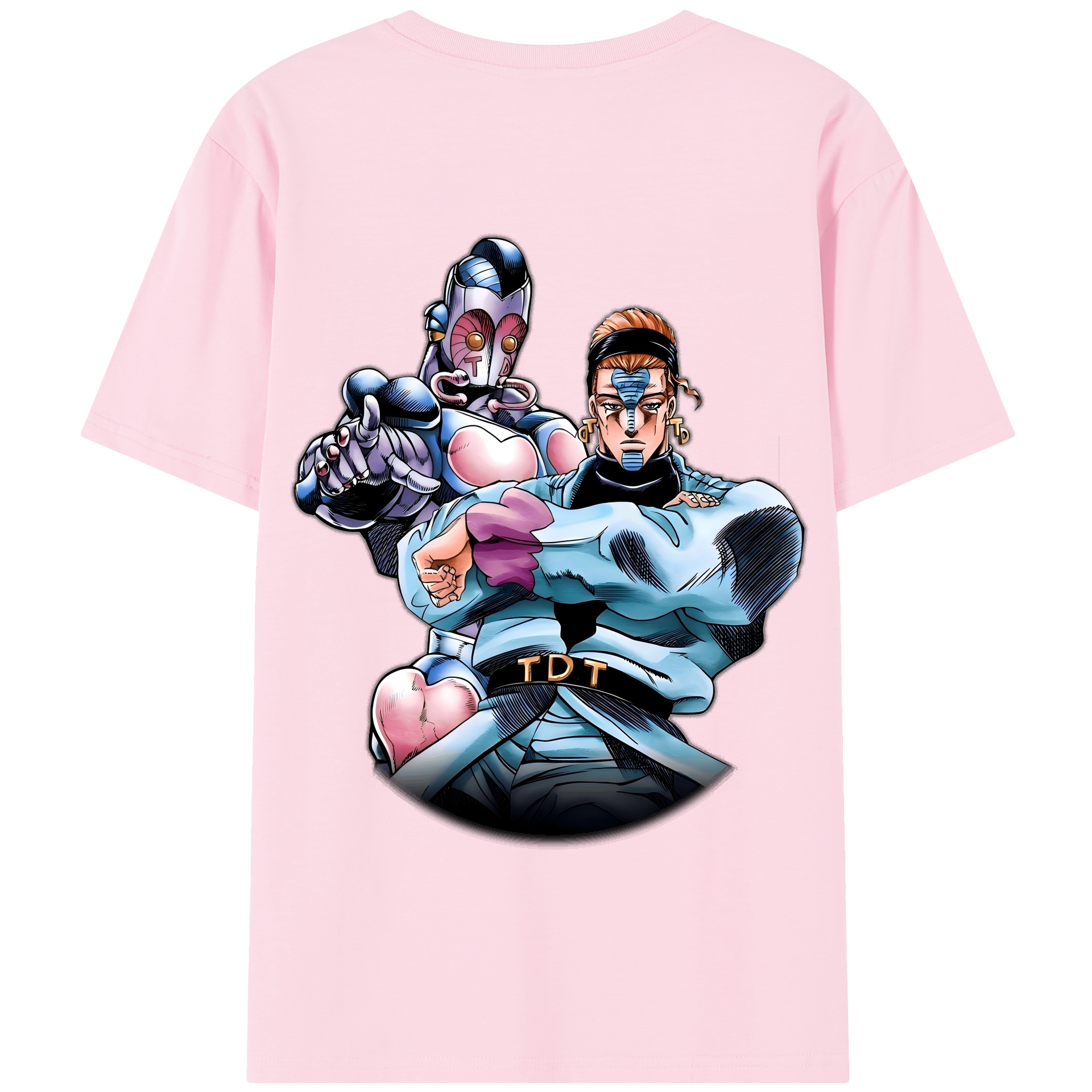 （画像用） ジョジョの奇妙な冒険 ひがしかた じょうすけ JoJo's Bizarre Adventure Higashikata Josuke 綿100％半袖Tシャツ（背面プリント）
