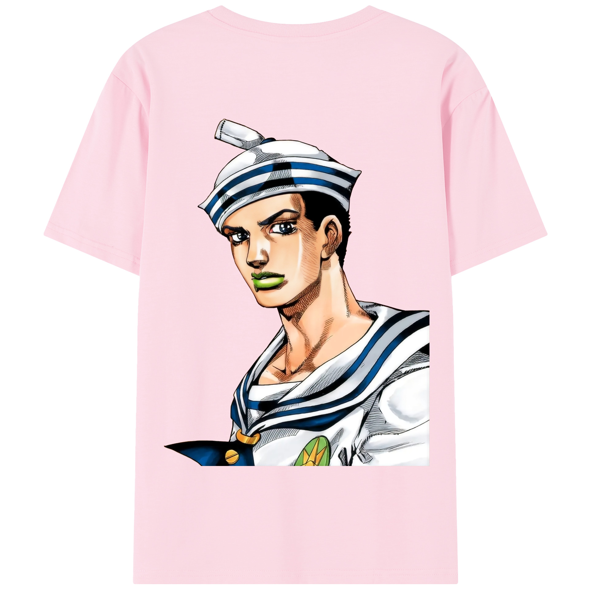 （画像用） ジョジョの奇妙な冒険 東方定助 JoJo's Bizarre Adventure Higashikata Josuke 綿100％半袖Tシャツ（背面プリント）