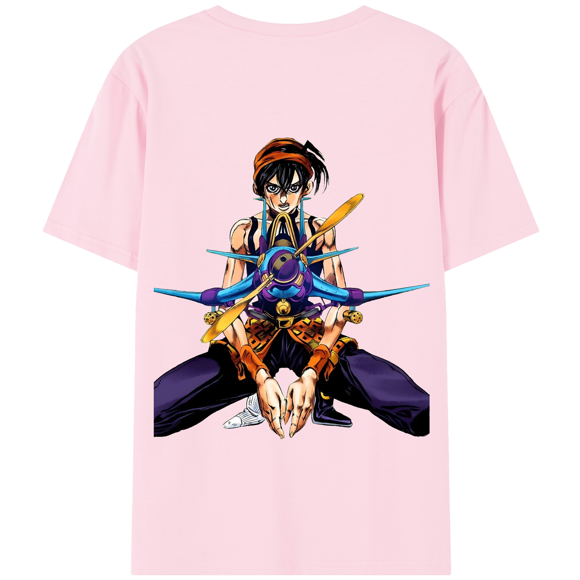 （画像用） ジョジョの奇妙な冒険 ナランチャ?ギルガ JoJo's Bizarre Adventure Narancia Ghirga 綿100％半袖Tシャツ（背面プリント）