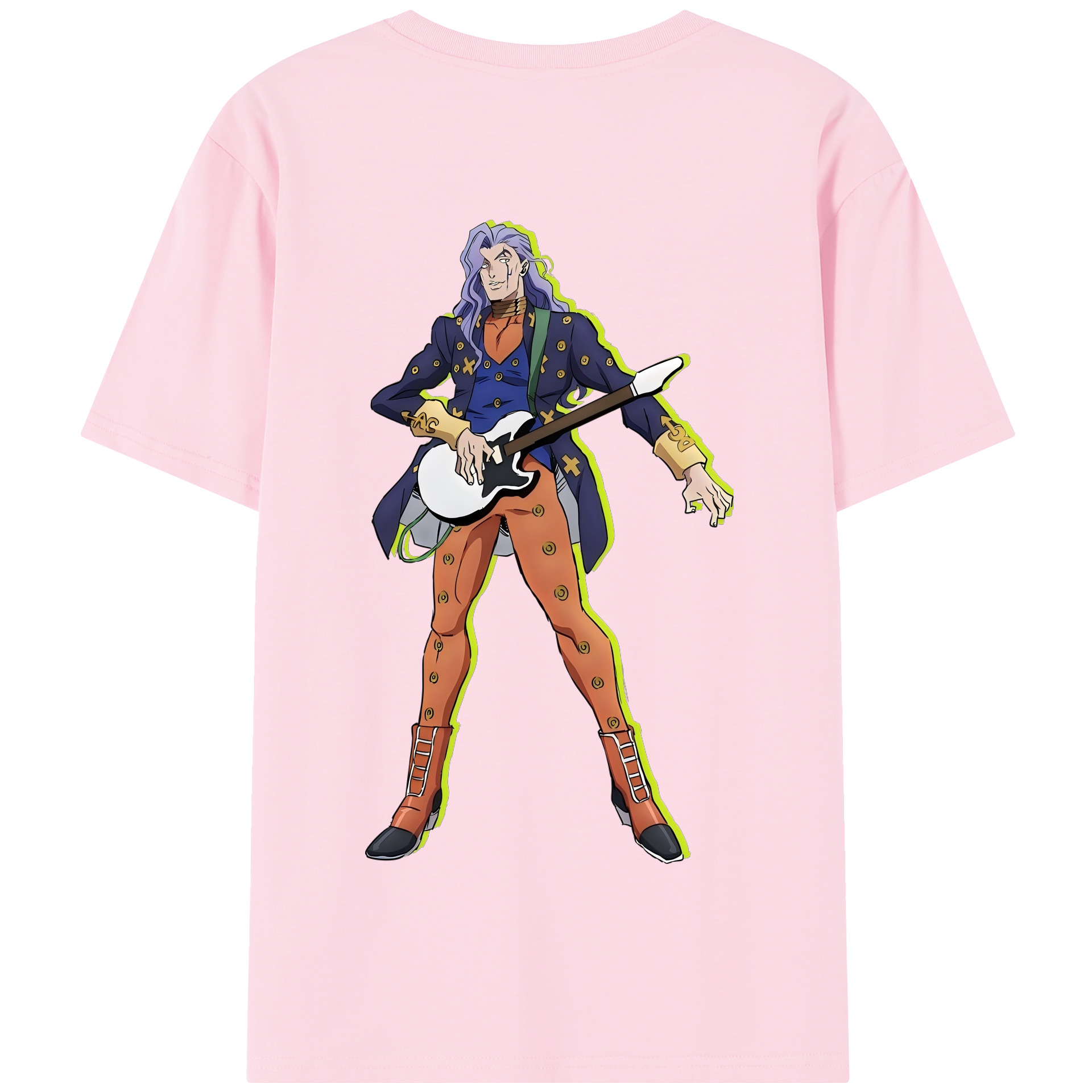 （画像用） ジョジョの奇妙な冒険 おといし あきら JoJo's Bizarre Adventure Akira Otoishi 綿100％半袖Tシャツ（背面プリント）