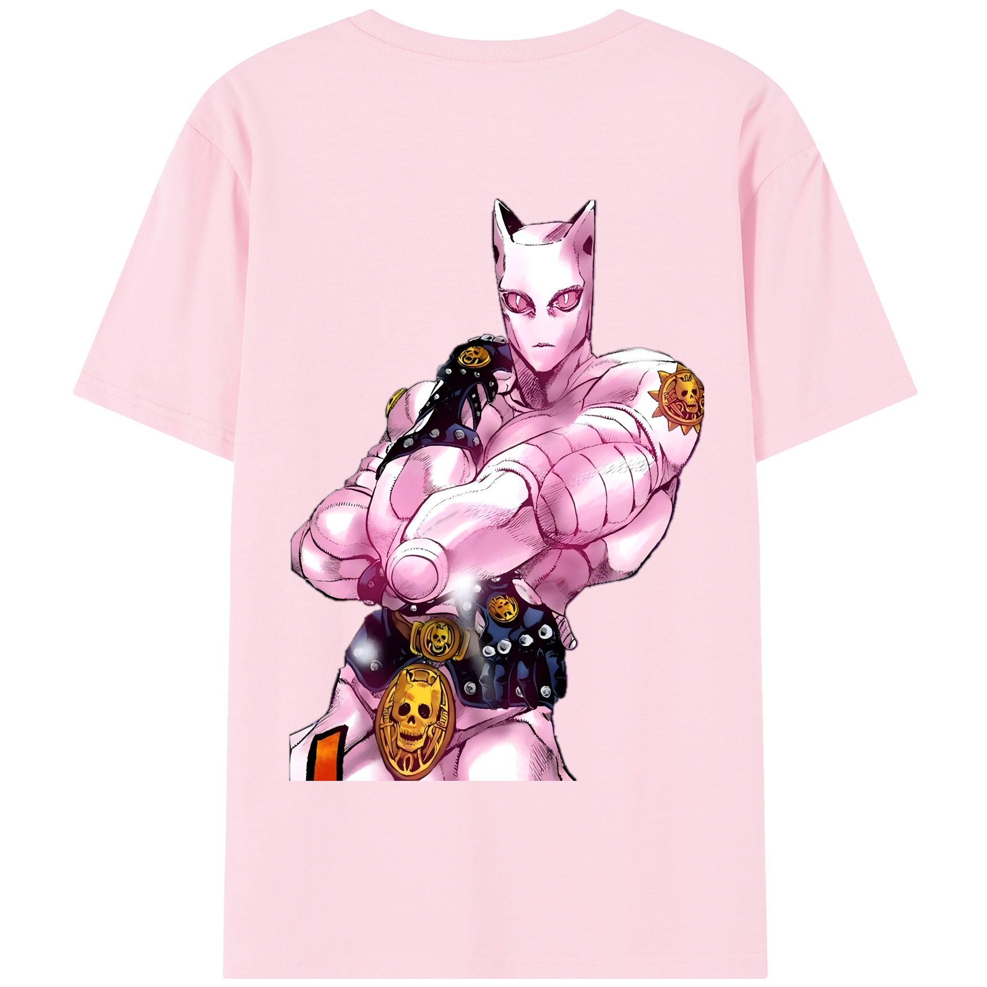 （画像用） ジョジョの奇妙な冒険 きら よしかげ JoJo's Bizarre Adventure Kira Yoshikage 綿100％半袖Tシャツ（背面プリント）