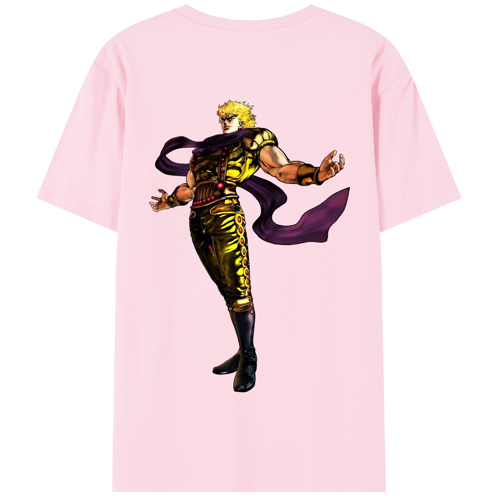 （画像用） ジョジョの奇妙な冒険 ディオ?ブランドー JoJo's Bizarre Adventure Dio Brando 綿100％半袖Tシャツ（背面プリント）