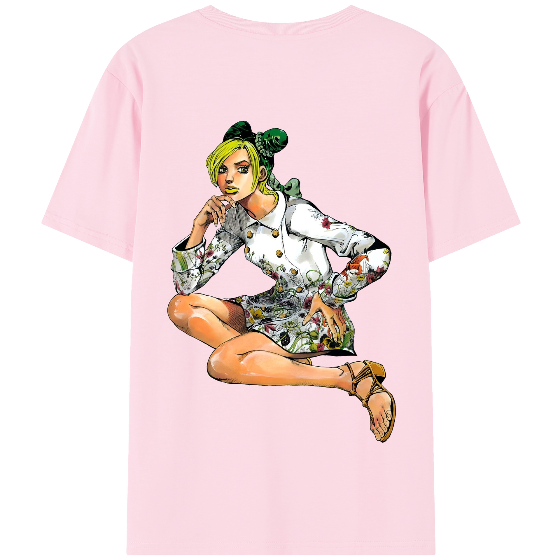 （画像用） "ジョジョの奇妙な冒険 くうじょう ジョリーン JoJo's Bizarre Adventure Jolyne Cujoh " 綿100％半袖Tシャツ（背面プリント）