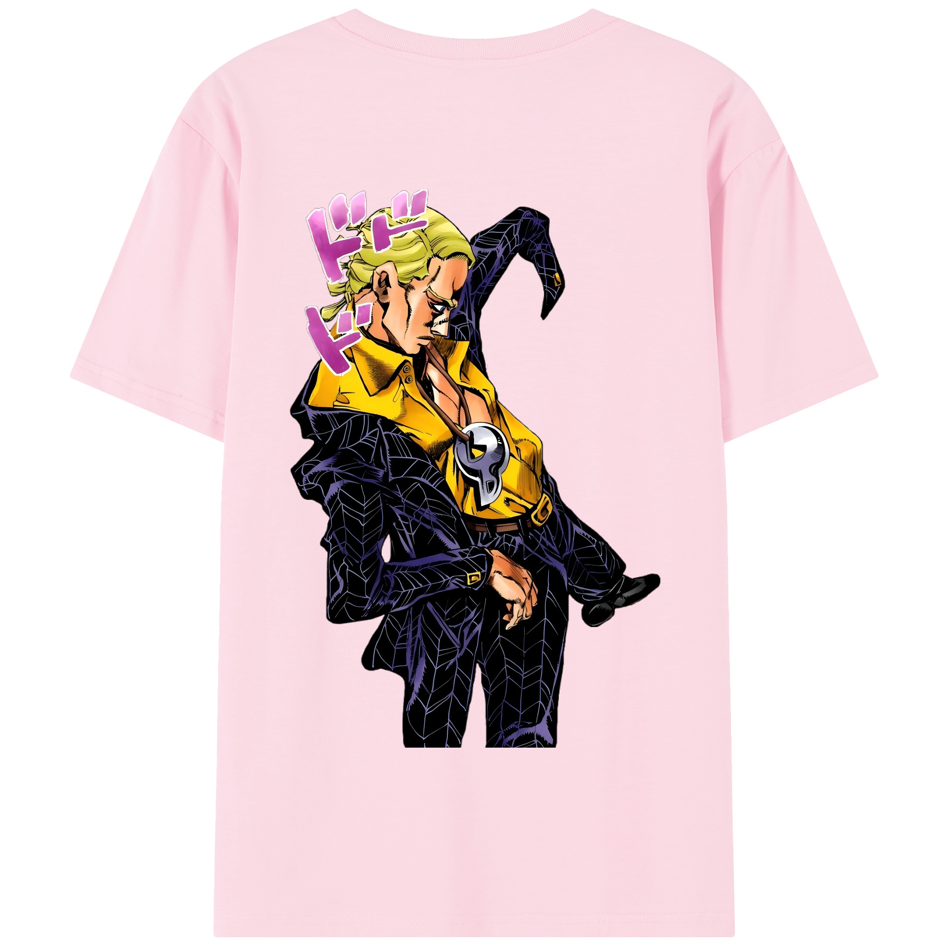 （画像用） ジョジョの奇妙な冒険 プロシュート JoJo's Bizarre Adventure Prosciutto 綿100％半袖Tシャツ（背面プリント）