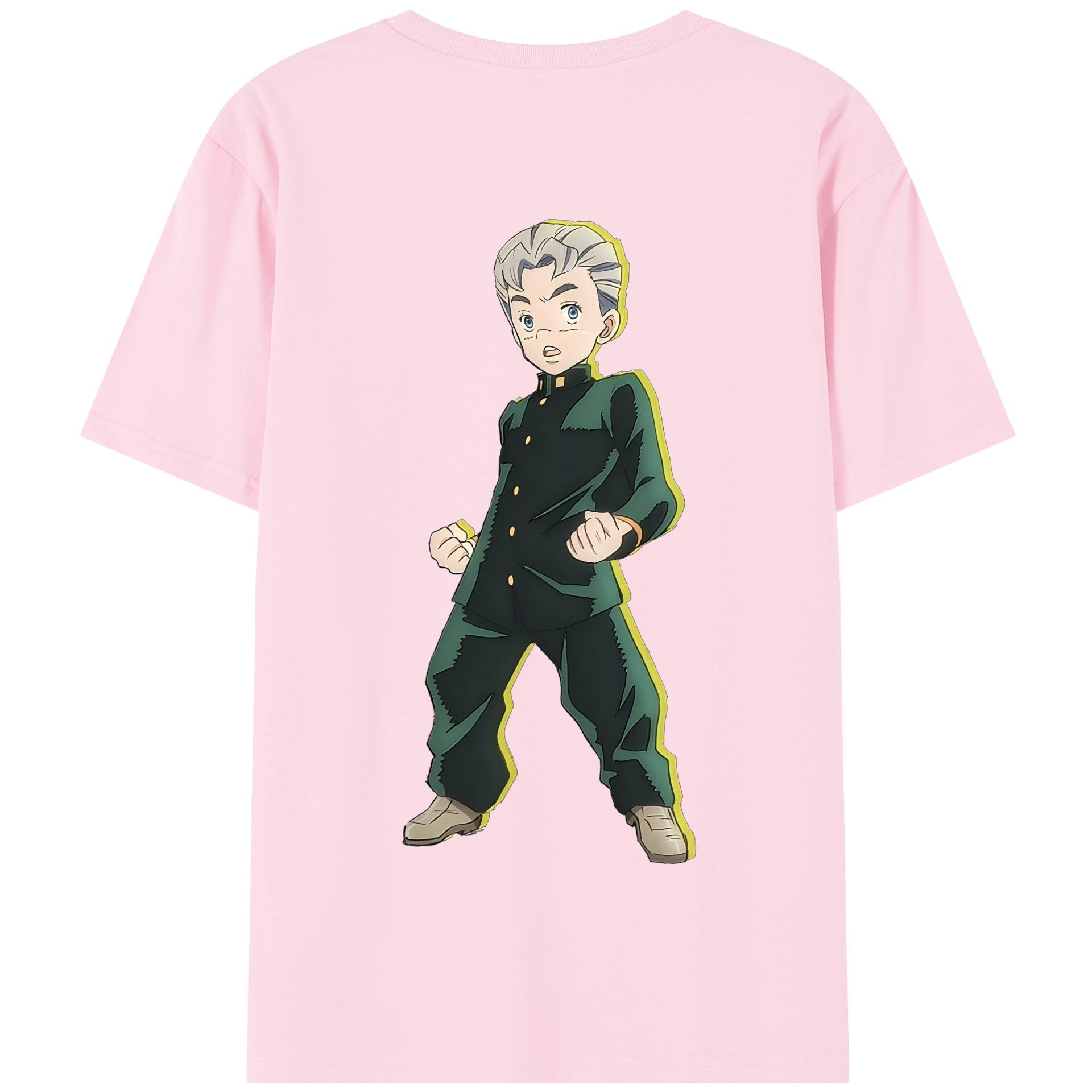 （画像用） ジョジョの奇妙な冒険 広瀨康一 JoJo's Bizarre Adventure Hirose Koichi 綿100％半袖Tシャツ（背面プリント）