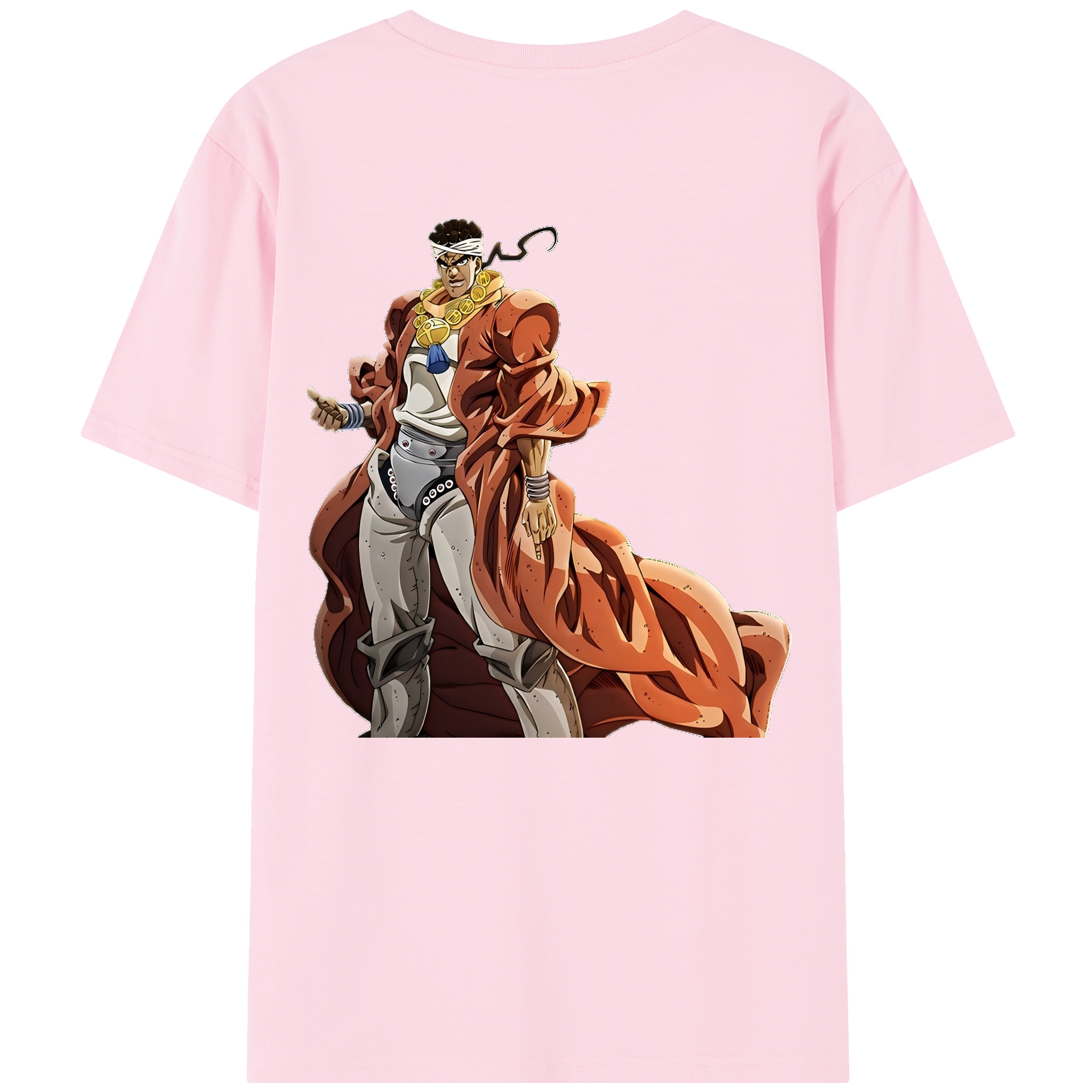 （画像用） ジョジョの奇妙な冒険 ムハンマド?アブドゥル JoJo's Bizarre Adventure Muhammad Avdol 綿100％半袖Tシャツ（背面プリント）