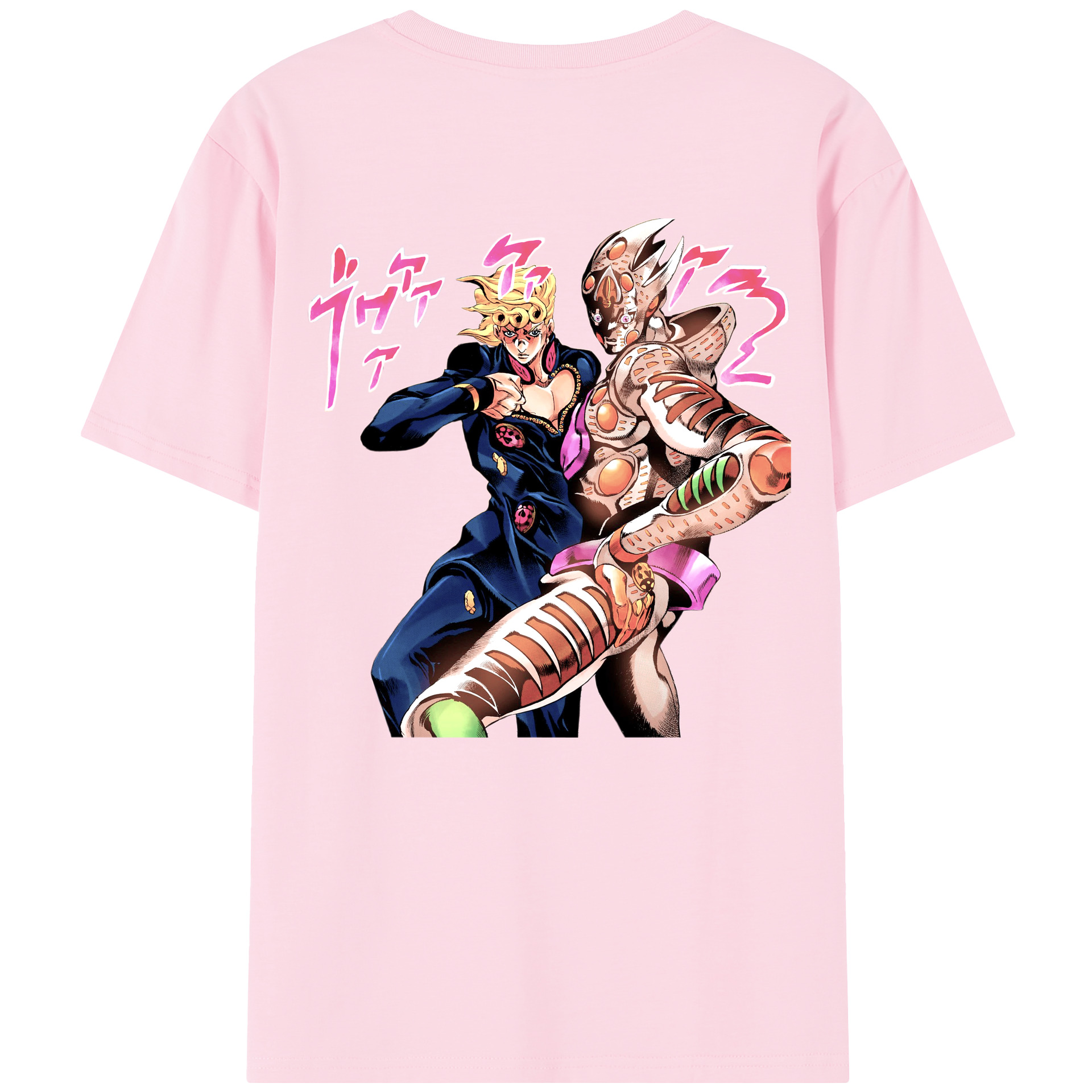 （画像用） ジョジョの奇妙な冒険 ジョルノ?ジョバァーナ JoJo's Bizarre Adventure Giorno Giovanna 綿100％半袖Tシャツ（背面プリント）