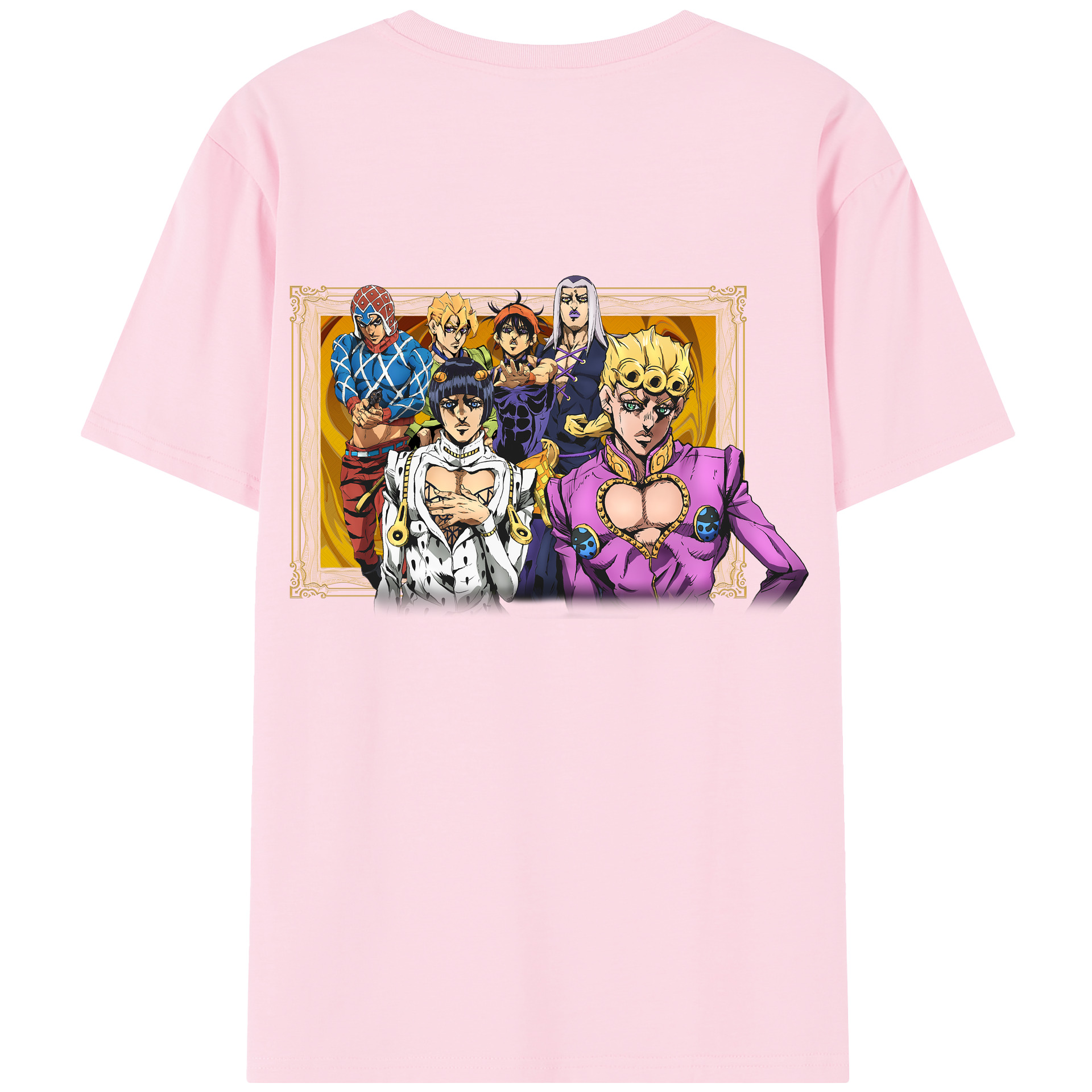 （画像用） ジョジョの奇妙な冒険 ジョルノ?ジョバァーナ JoJo's Bizarre Adventure Giorno Giovanna 綿100％半袖Tシャツ（背面プリント）