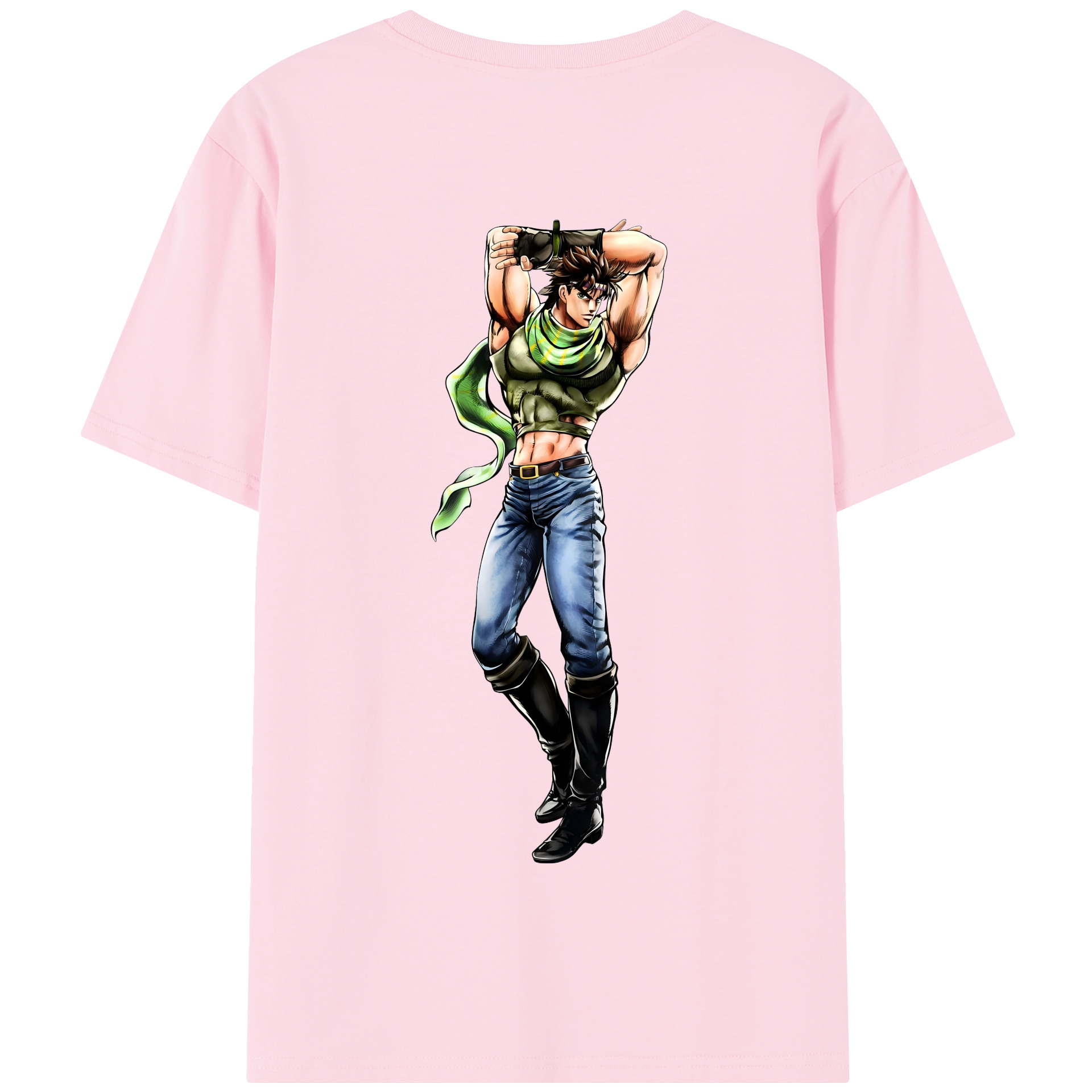 （画像用） ジョジョの奇妙な冒険 ジョセフ?ジョースター JoJo's Bizarre Adventure Joseph Joestar 綿100％半袖Tシャツ（背面プリント）