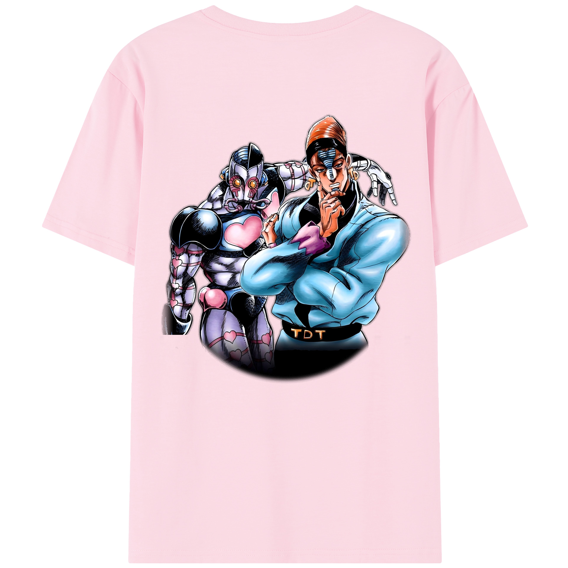 （画像用） ジョジョの奇妙な冒険 ひがしかた じょうすけ JoJo's Bizarre Adventure Higashikata Josuke 綿100％半袖Tシャツ（背面プリント）