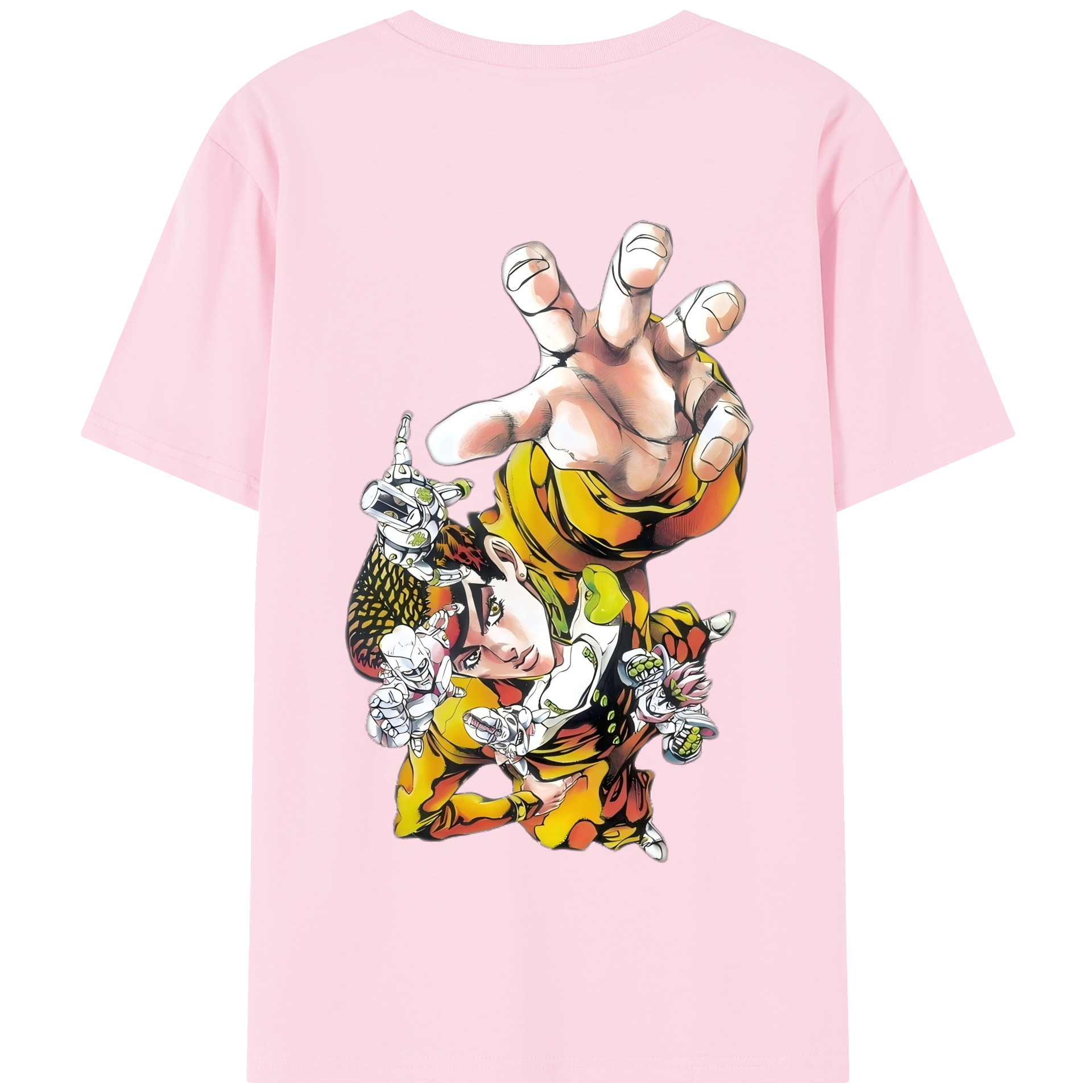 （画像用） ジョジョの奇妙な冒険 ひがしかた じょうすけ JoJo's Bizarre Adventure Higashikata Josuke 綿100％半袖Tシャツ（背面プリント）
